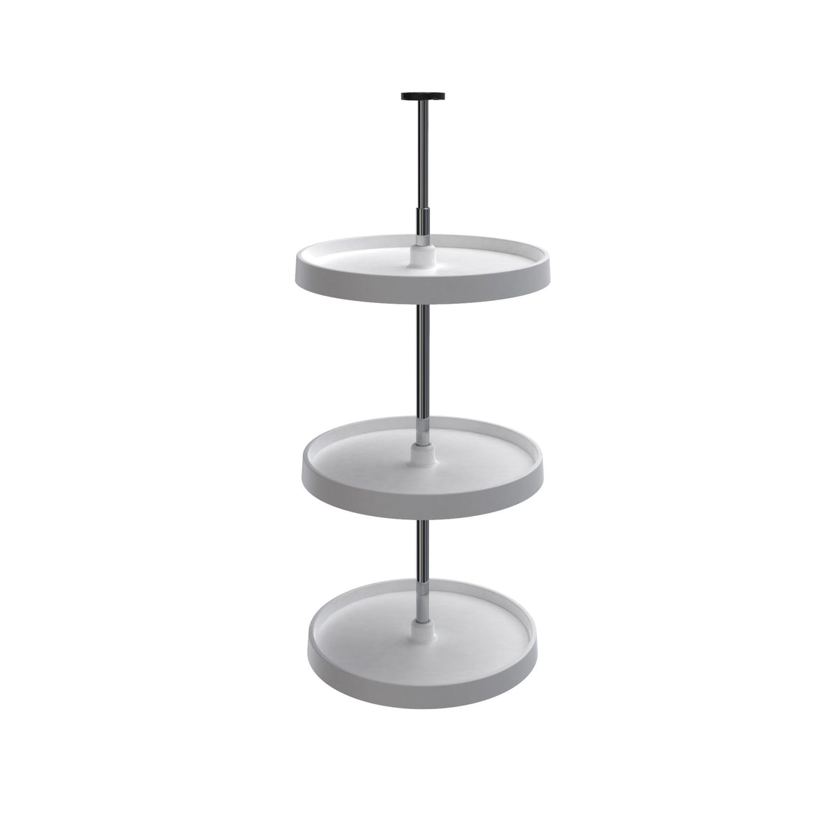 18" White Value Line Polymer Full-Circle 3-Shelf Lazy Susan for 39" to 42" H Corner Wall Cabinets