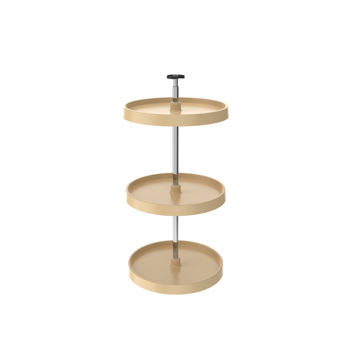 18" Almond Value Line Polymer Full-Circle 3-Shelf Lazy Susan for 33" to 36" H Corner Wall Cabinets