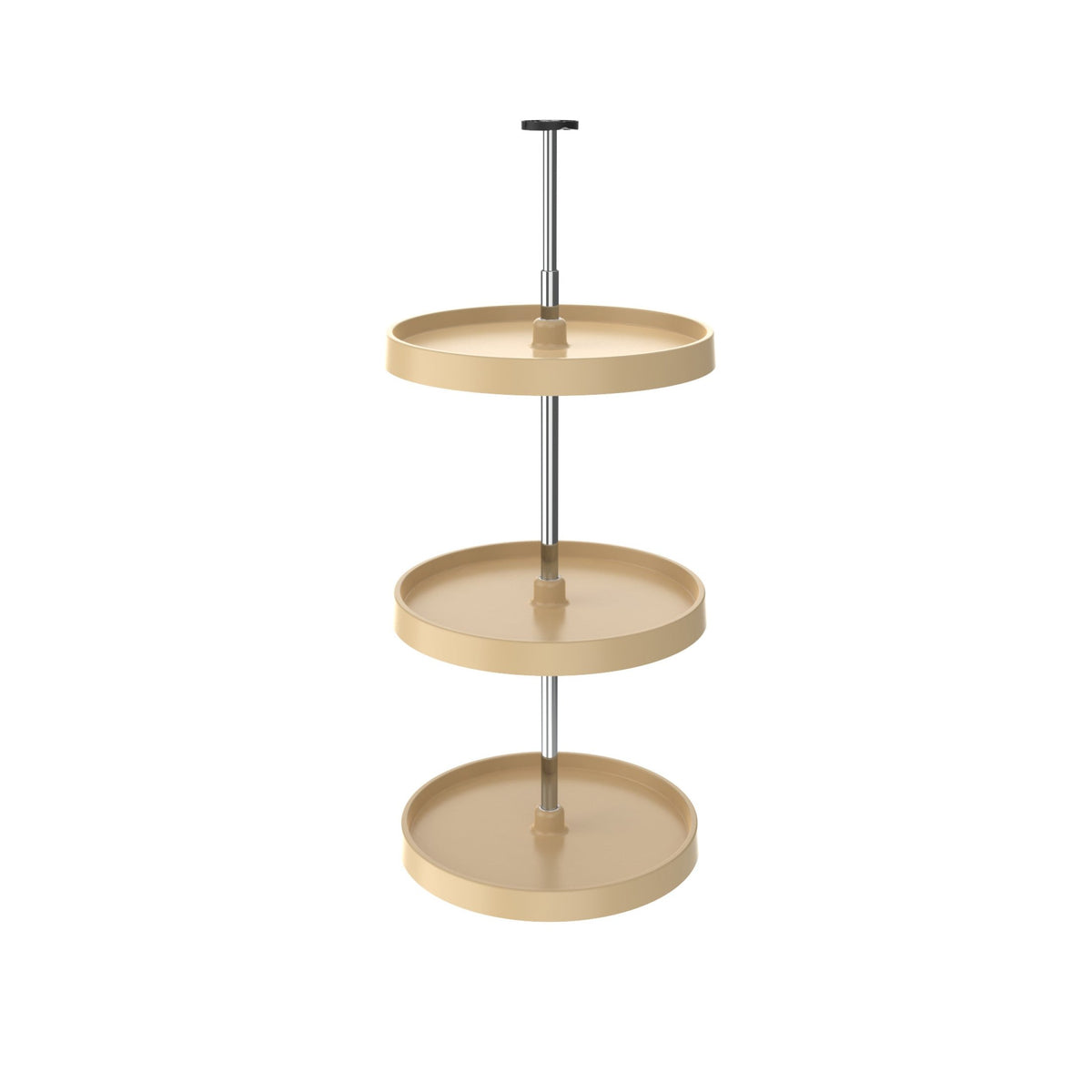 18" Almond Value Line Polymer Full-Circle 3-Shelf Lazy Susan for 39" to 42" H Corner Wall Cabinets