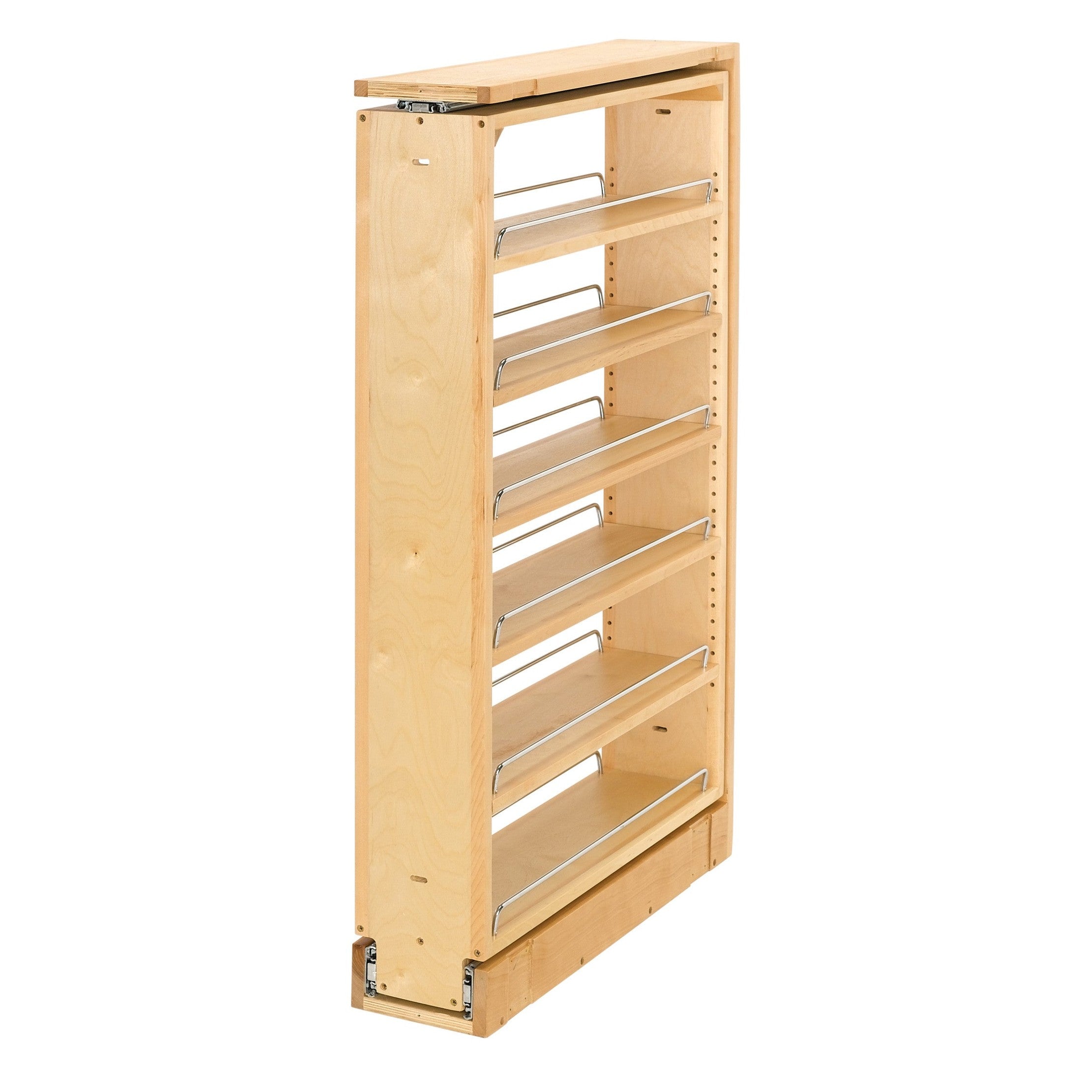 6" Natural Maple (6) Shelf Pantry Filler w/Height Opening 39" +