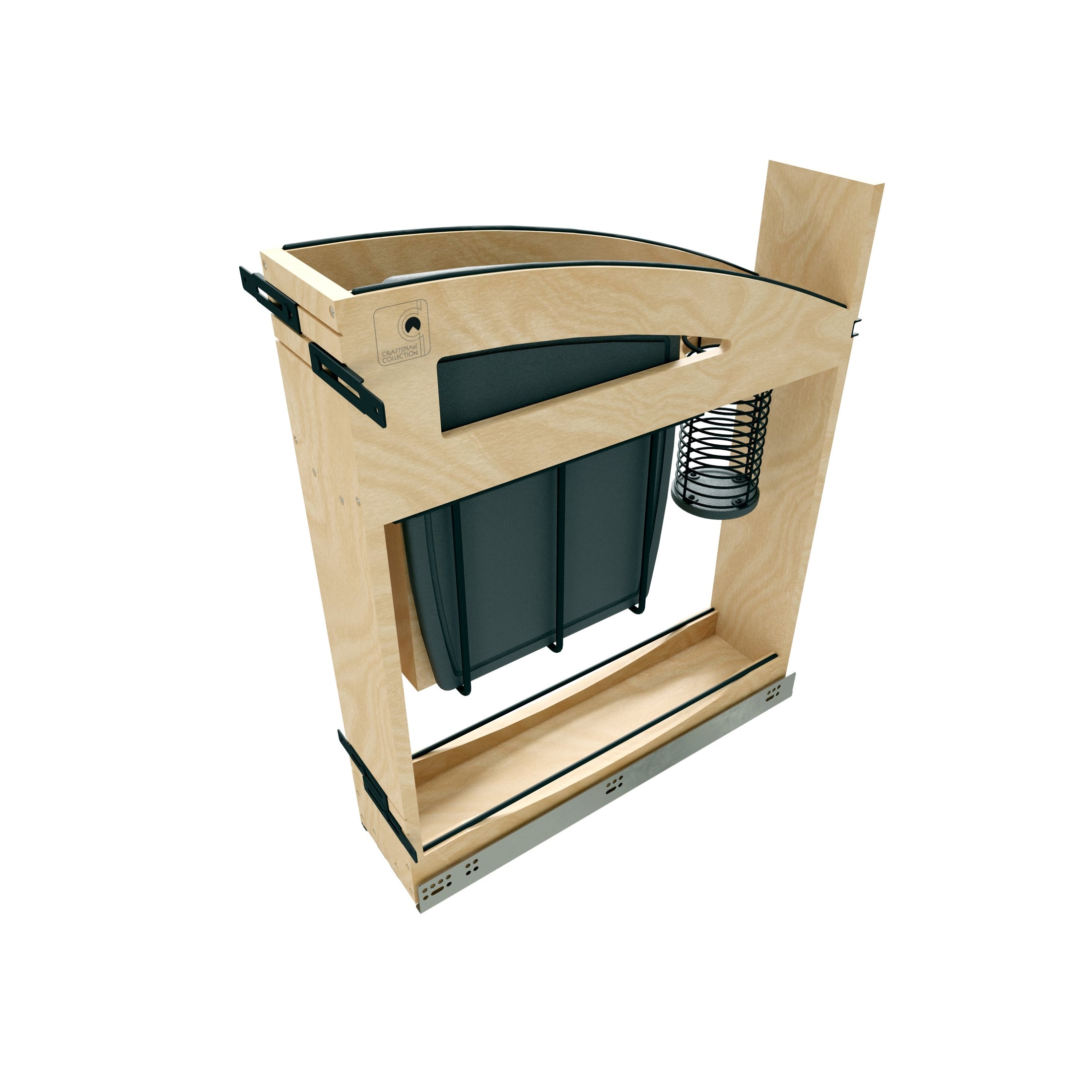 Craftsman Collection Solid Maple Knife Block Pullout Organizer w/ BLUM Soft-Close for 9" Base Cabinets