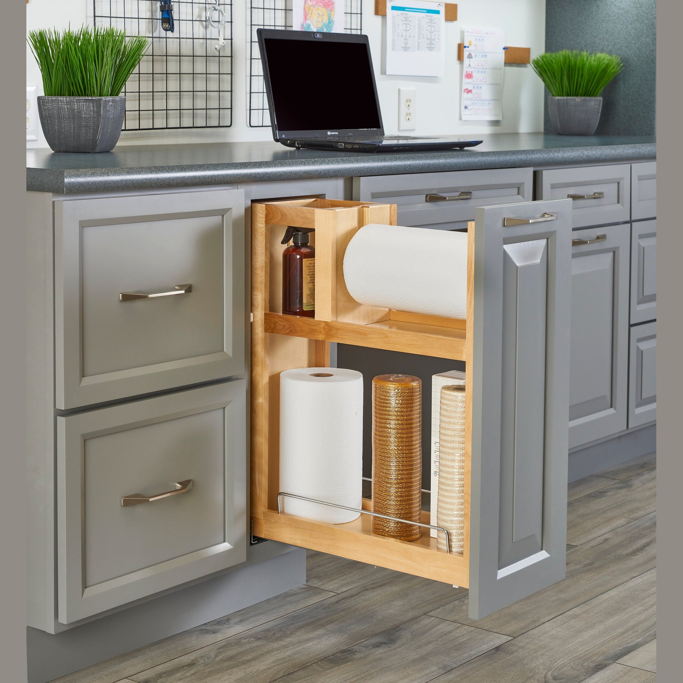 6.125" Paper Towel Holder Base Organizer w/ Blum Soft-Close
