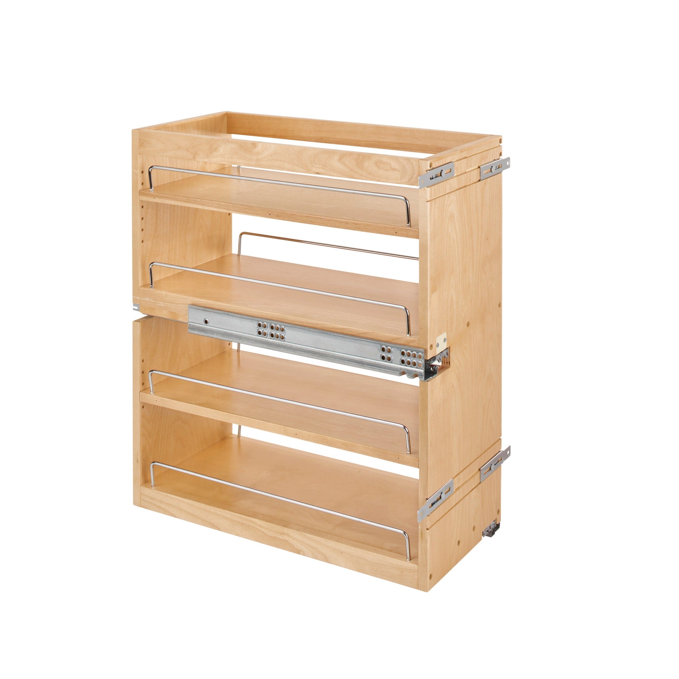 Natural Maple Bottom and Side Mount Three Shelf Pullout w/ BLUMOTION Soft-Close for 12" Full-Access