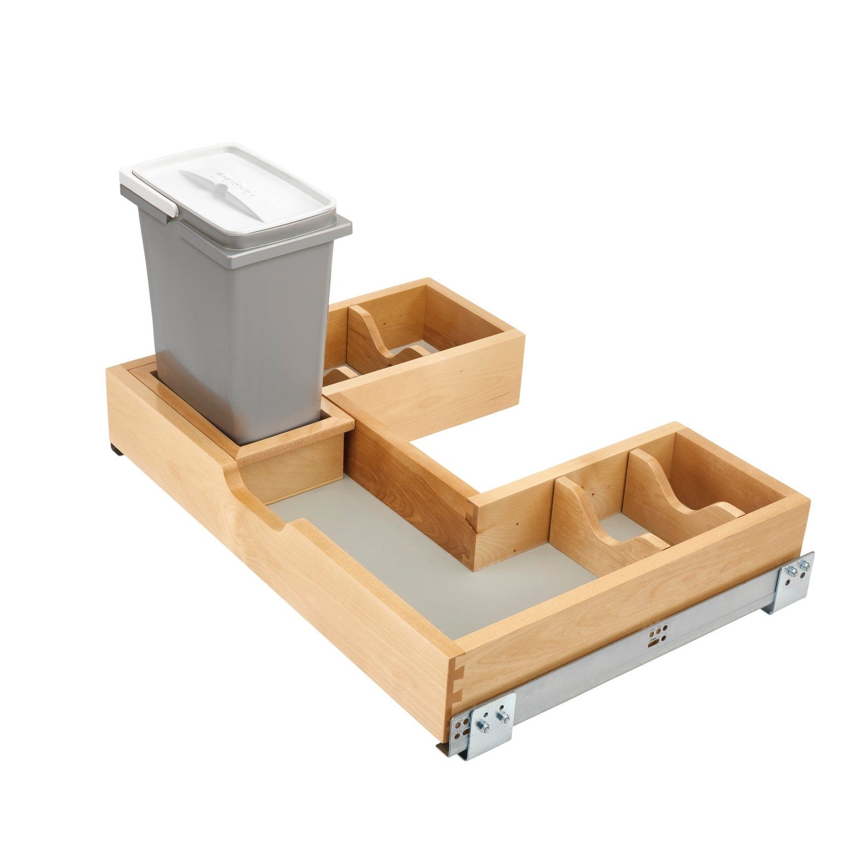 Natural Maple Bottom Mount U-Shaped Vanity Sink Base Pullout w/ BLUMOTION Soft-Close for 30" Sink Base