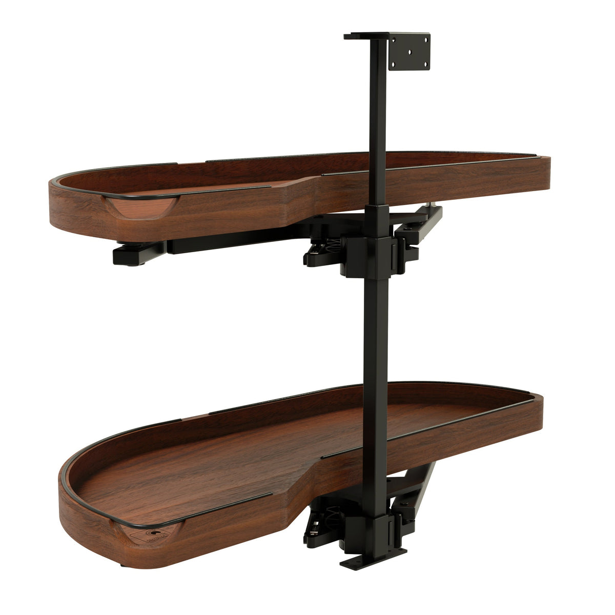 Craftsman Collection Solid Walnut Two-Tier Girasolo w/ Soft-Close for 15" Left Opening/Blind Right Corner Cabinets