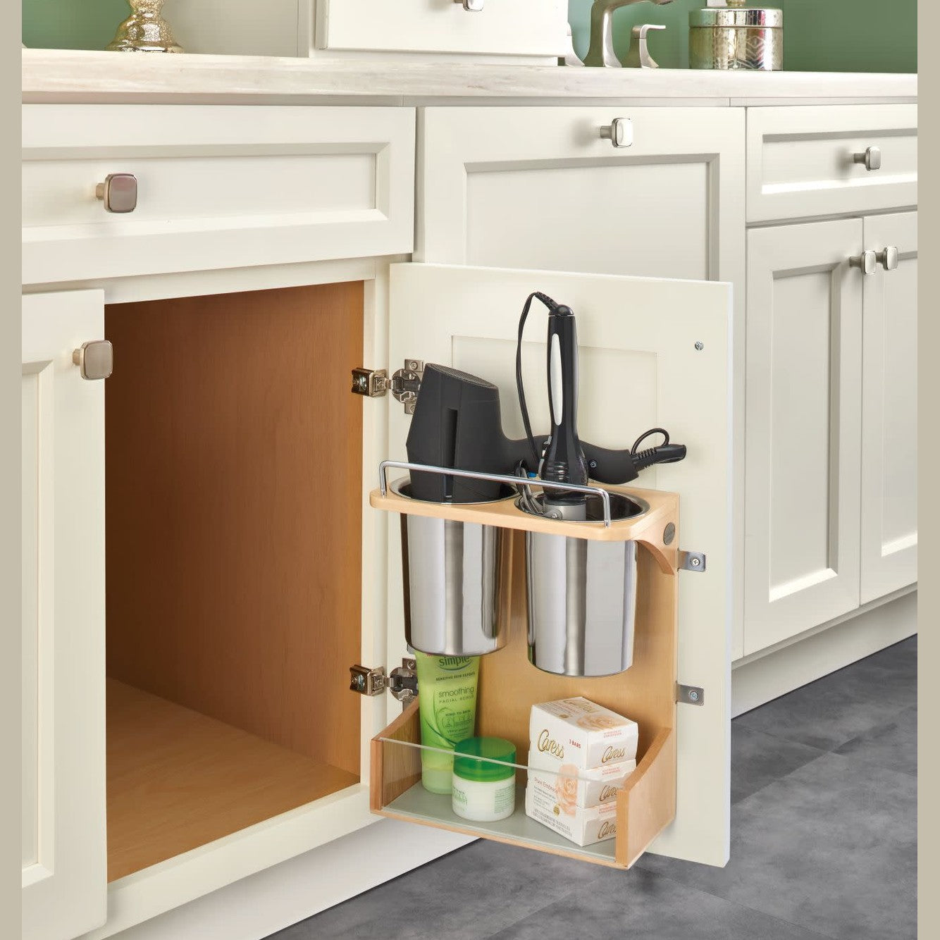 REV-A-SHELF Wood Vanity Cabinet Door Mount Storage Organizer