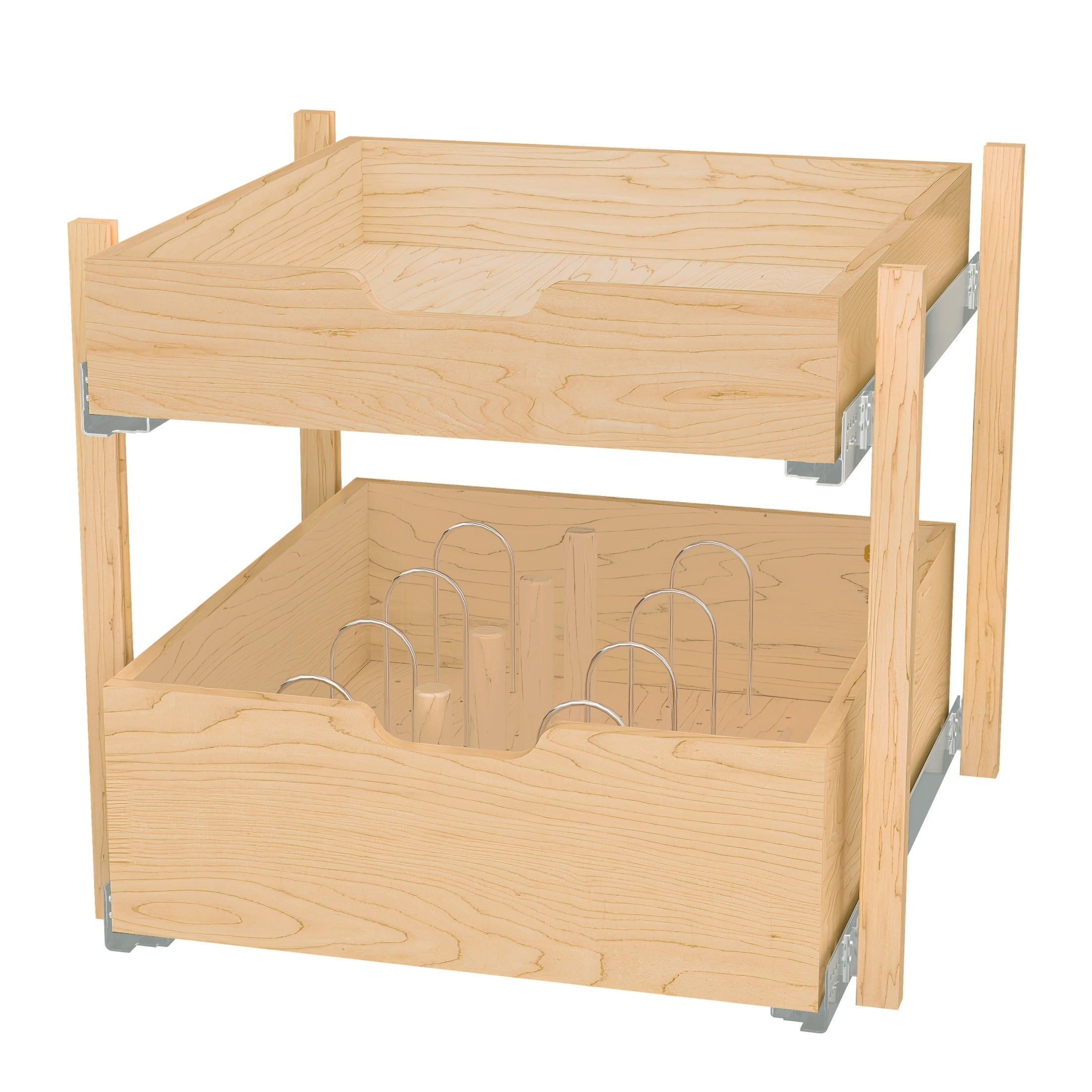 Natural Maple Pilaster Kit w/ BLUM Soft-Close for 24" Drawer/Door Base (1) Standard and (1) Tall Drawer Box, 19-11/16 x 1-1/8" Uprights