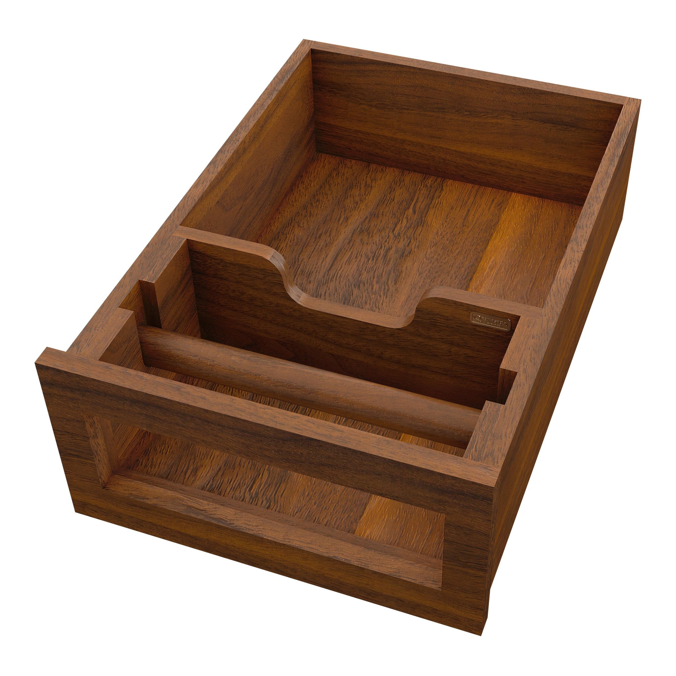 REV-A-SHELF 4PTD-WN18H-1 Walnut Paper Towel Drawer System w/o Slides for 18” Base Cabinets