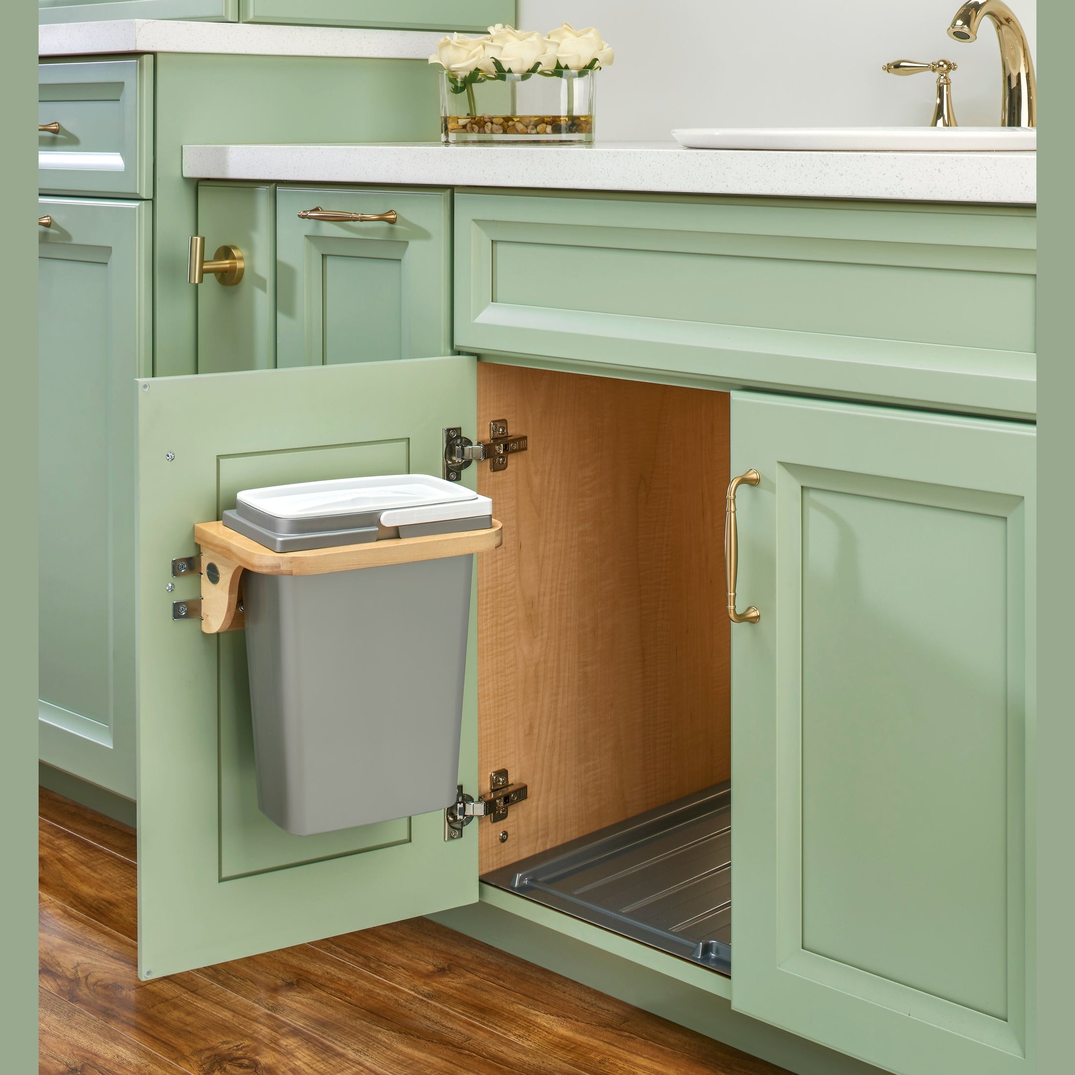 REV-A-SHELF 4SOWC Wood Vanity Cabinet Door Mount Waste Container