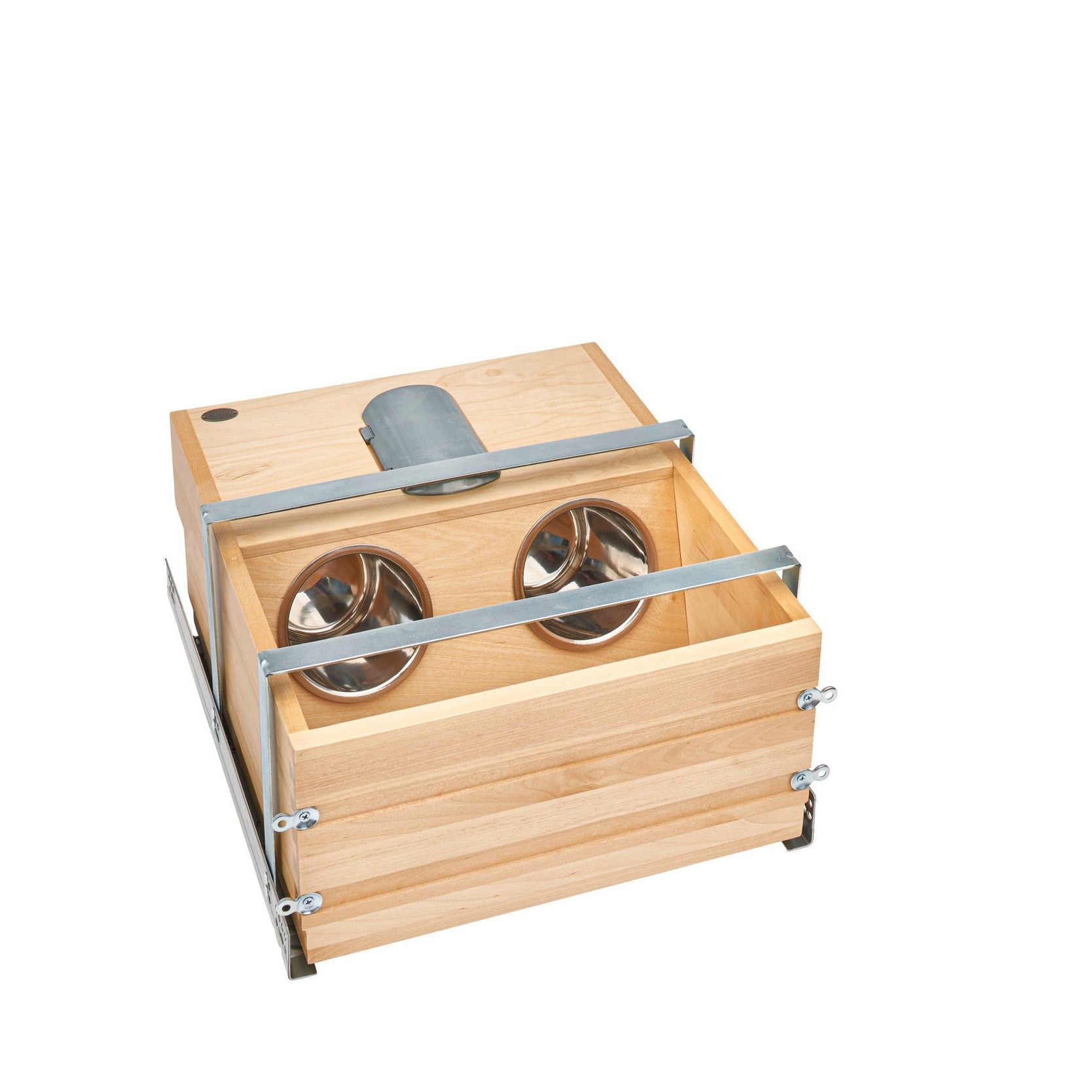 REV-A-SHELF 4VOD-18FLSC-1 Natural maple outlet drawer w/ BLUM soft-close for Full-Access vanity 18 cabinets