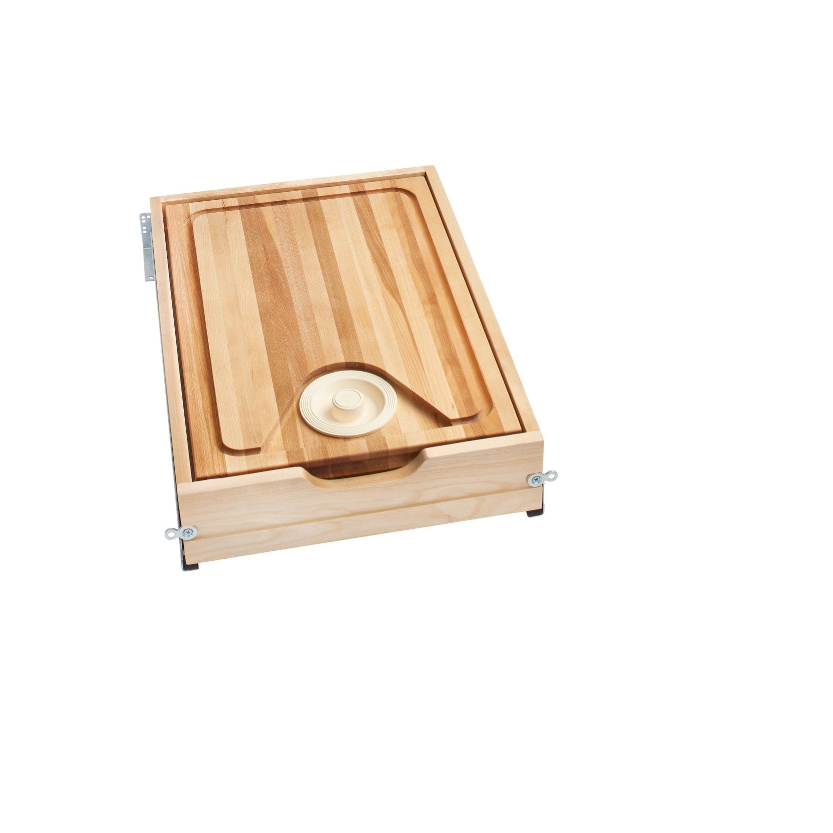 REV-A-SHELF 4WCCB-18HSC-1 Maple Cutting Board Replacement Drawer System w/ BLUM Soft-Close for 18" Base Cabinets