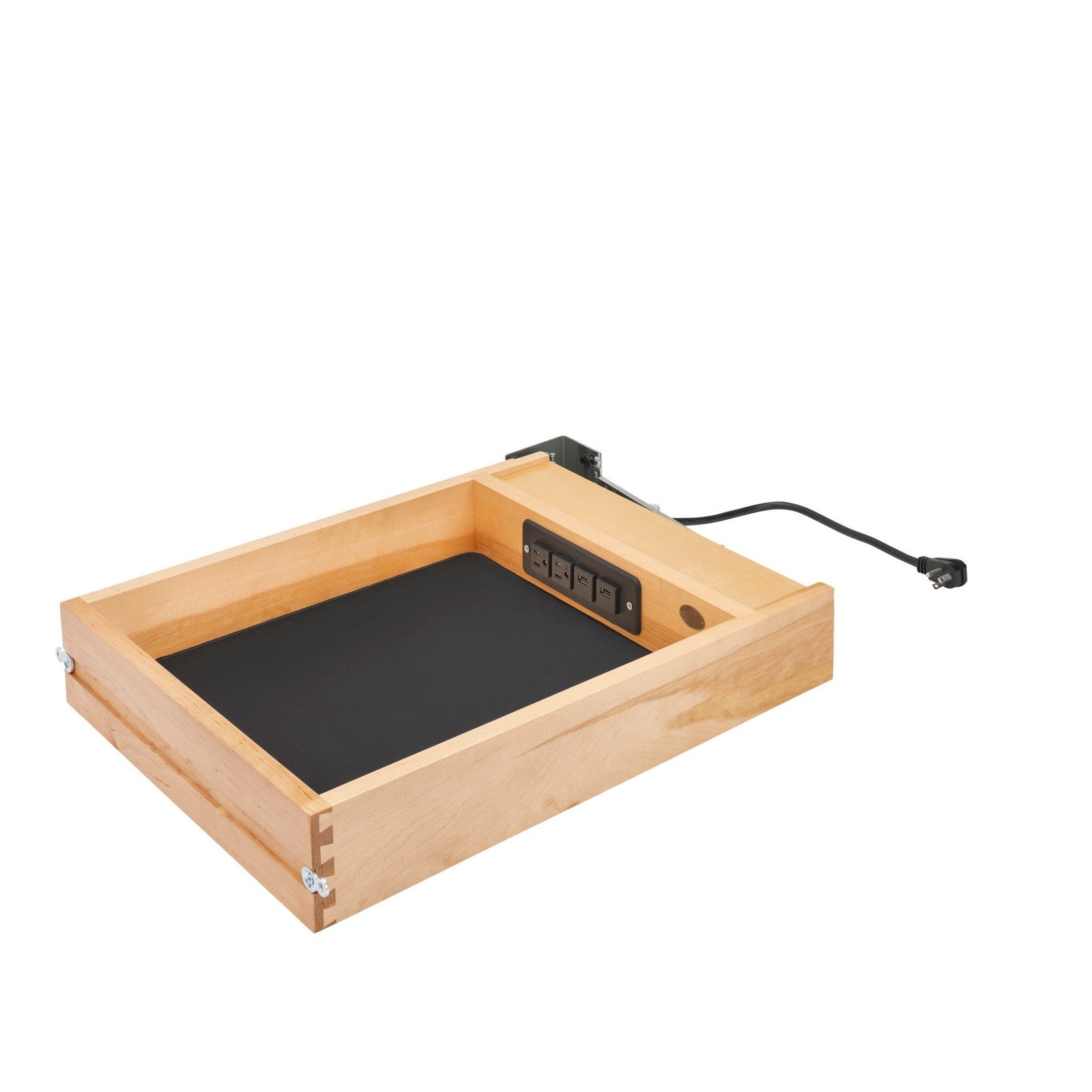 REV-A-SHELF 4WCDB-18HFL-1 Natural Maple Charging Drawer for 18" Full-Access Base w/o Slides