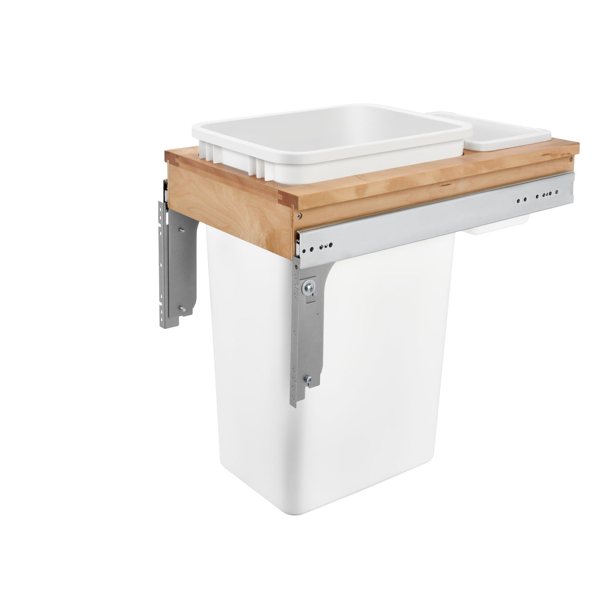 Wood Top Mount Pullout Single Waste Container For Full-Height Cabinets