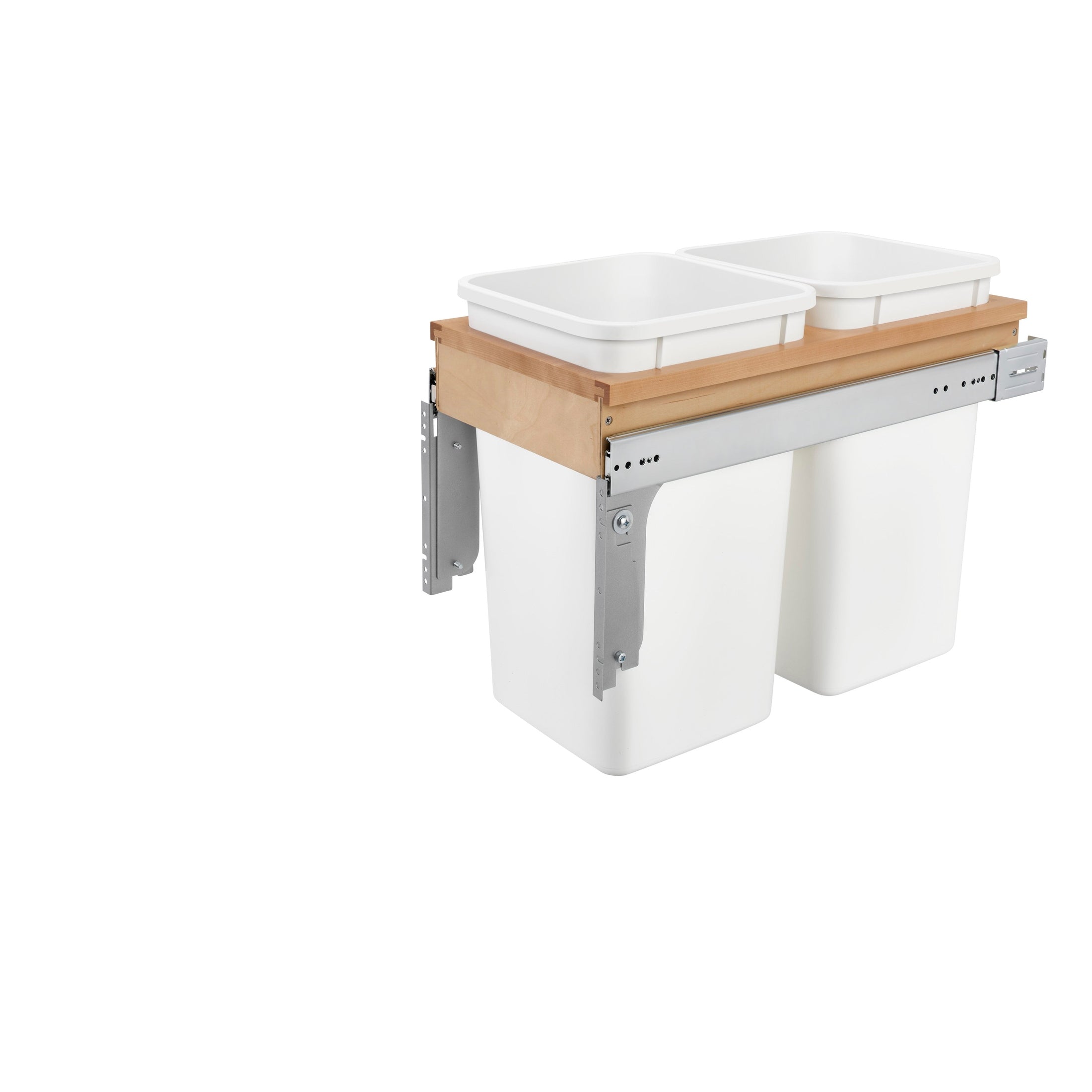 Wood Top Mount Pullout Double Waste Container