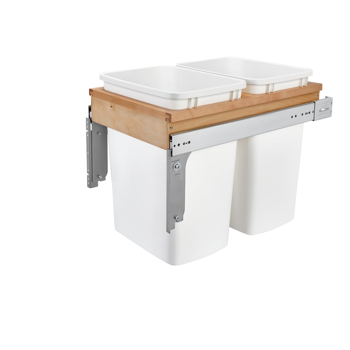 Wood Top Mount Pullout Double Waste Containers