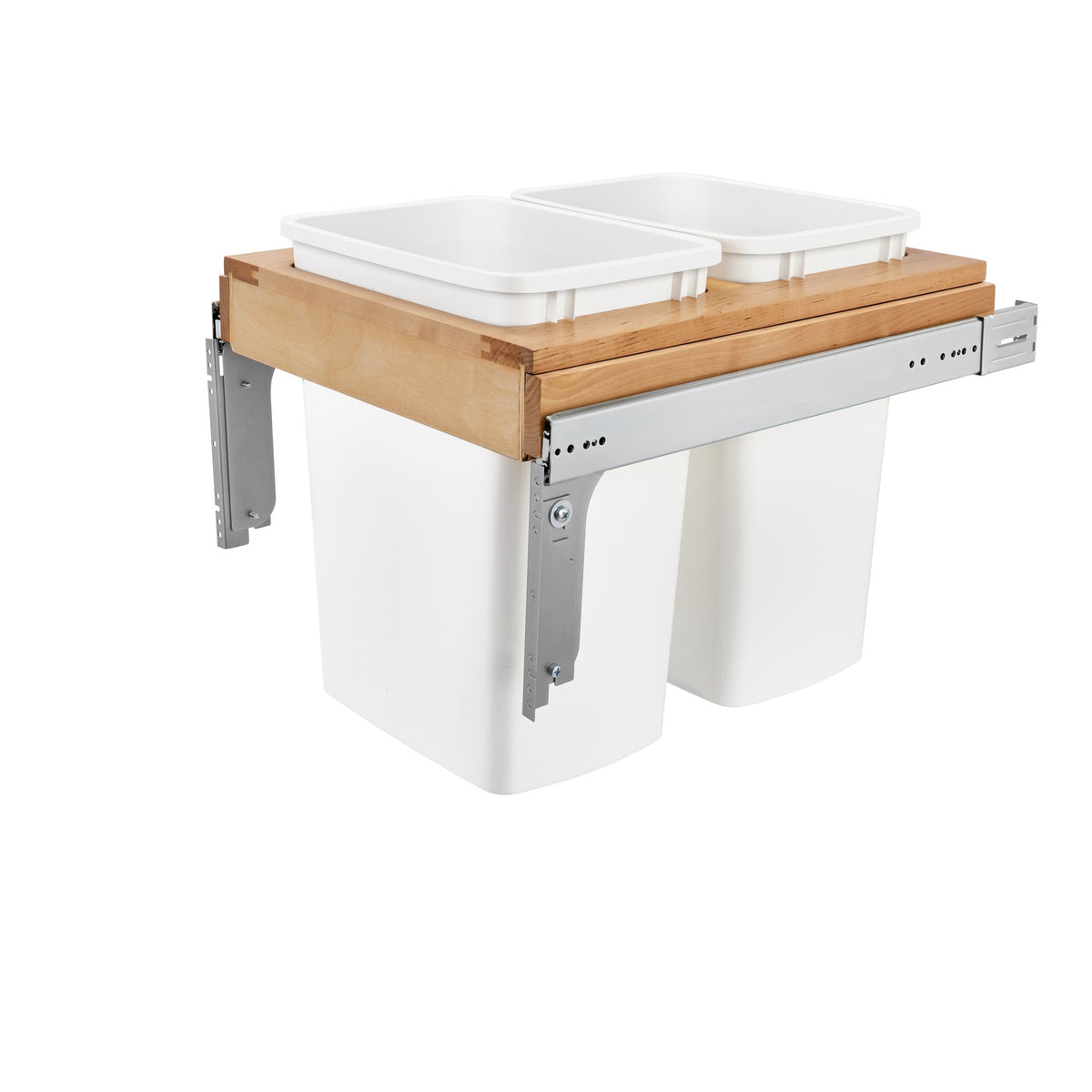 Wood Top Mount Pullout Double Waste Containers