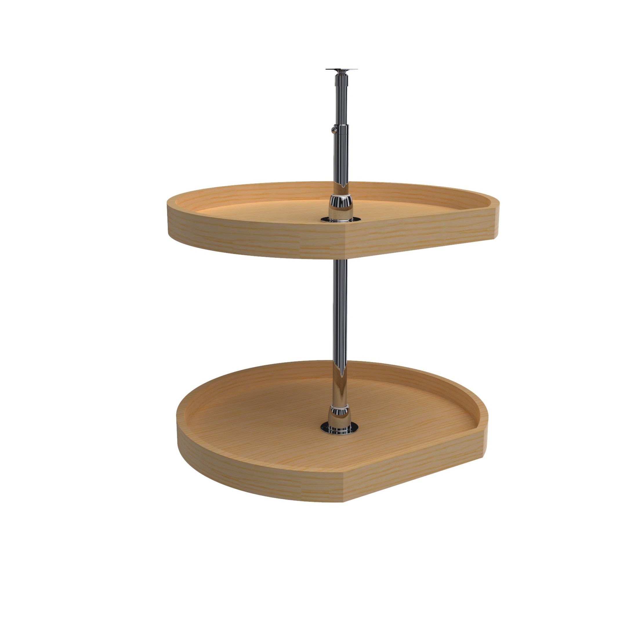 22" Maple D-Shaped 2-Shelf Lazy Susan for Corner Wall Cabinets