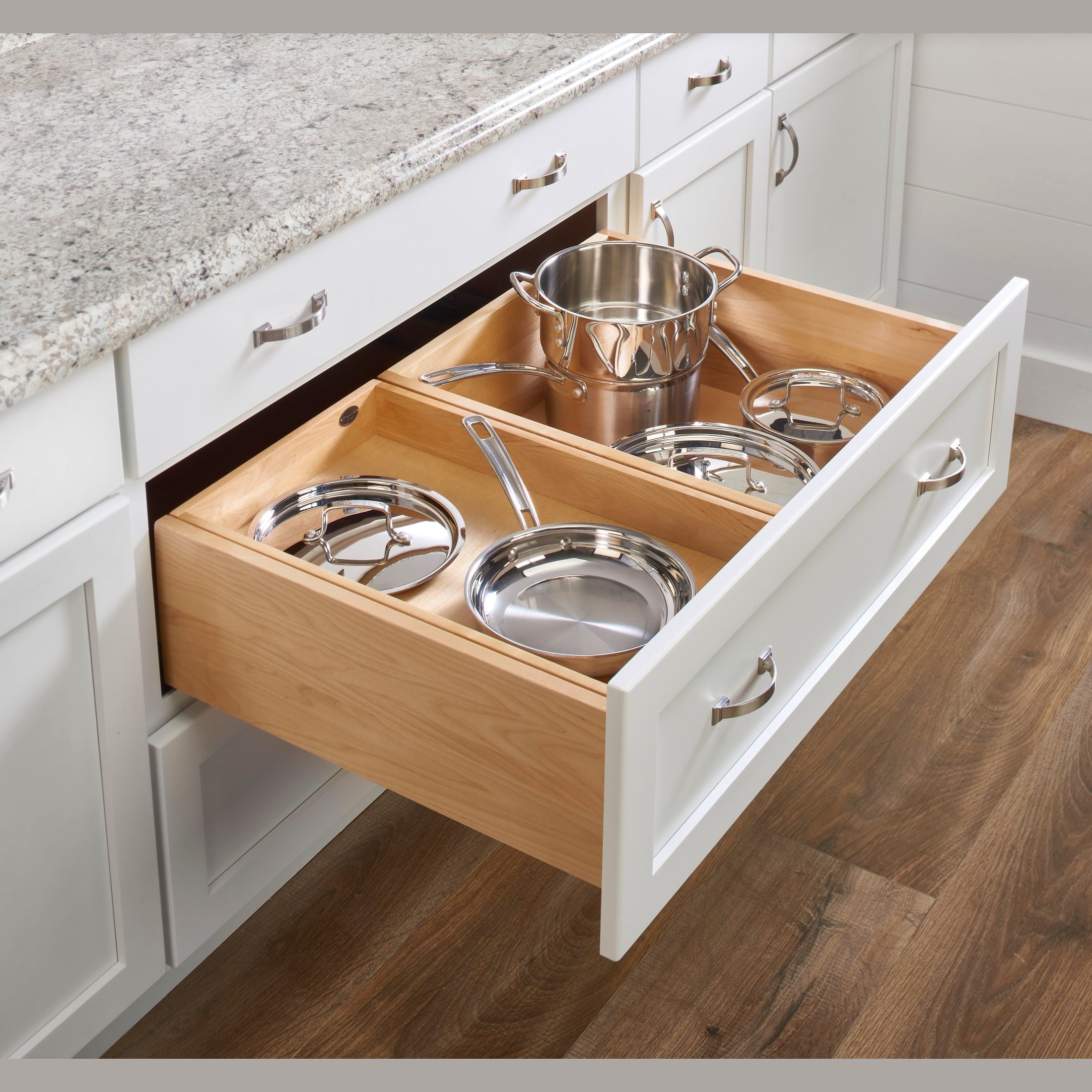 REV-A-SHELF 4WTCDD-30HSC-1 Maple Two-Tier Replacement Deep Drawer System w/ BLUM Soft-Close for 30" Base Cabinets
