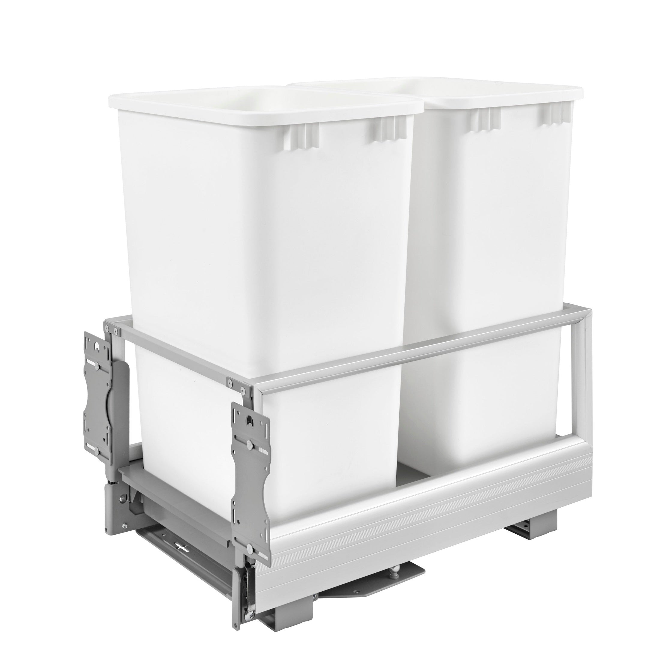 Aluminum Pullout Waste Container for Full-Height Cabinet with Soft Open/Close