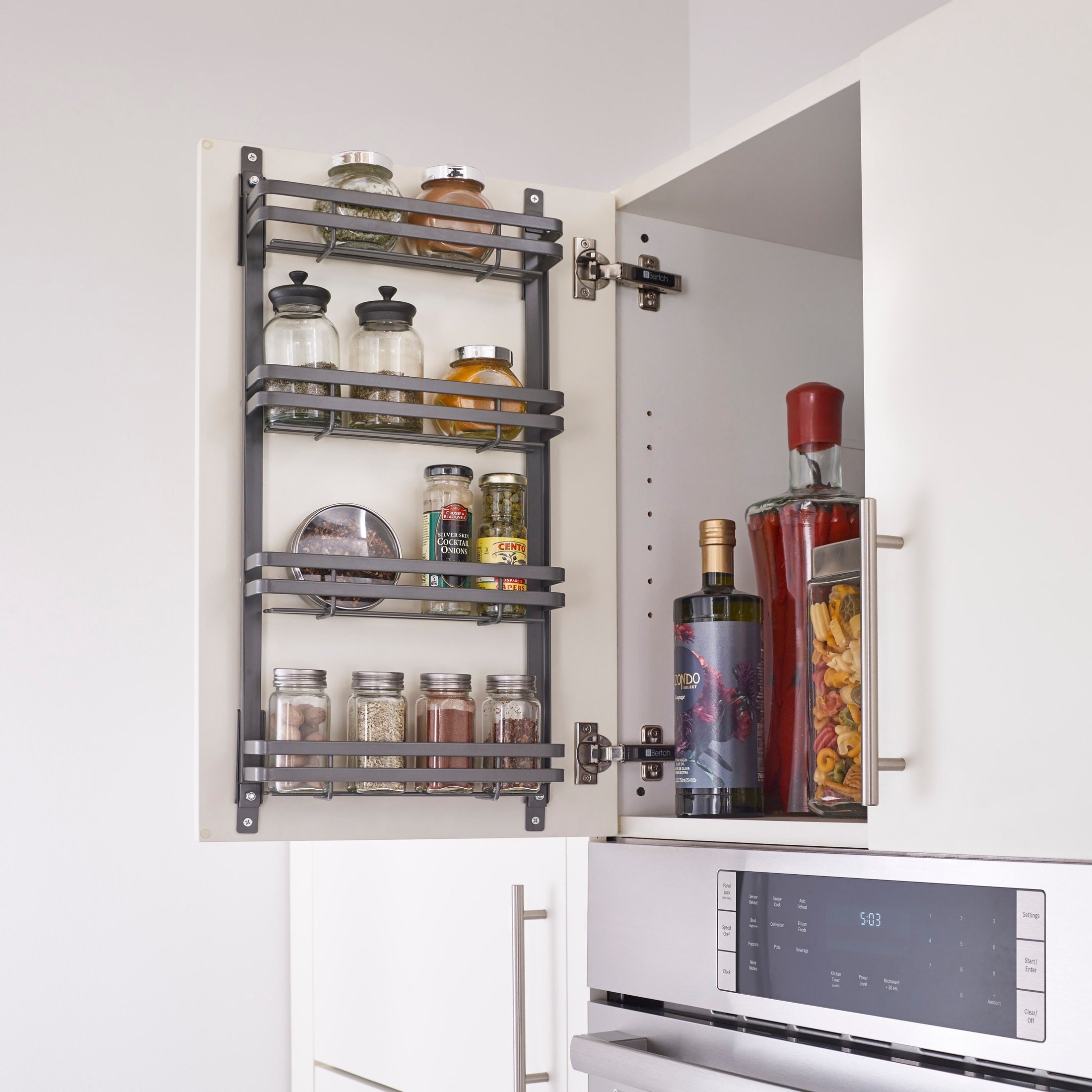REV-A-SHELF 5365 Series Steel Wall/Door Mount Spice Rack Organizer