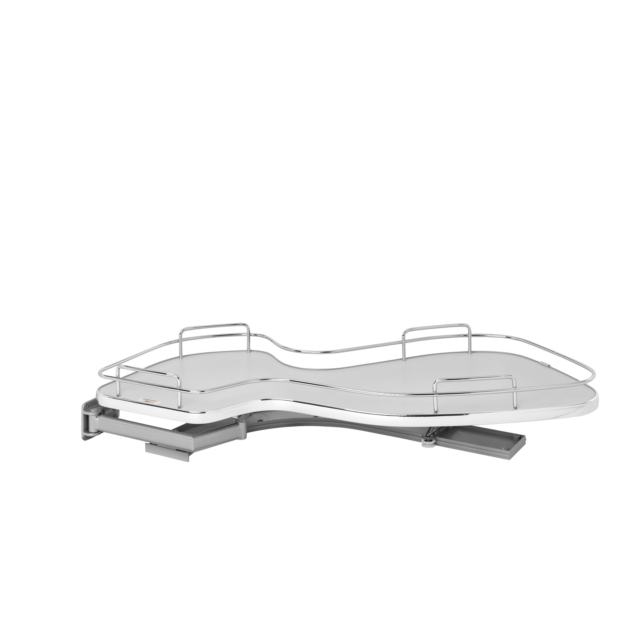 Gray Solid Bottom Chrome Wire Single-Tier "Cloud" Optimizer for 15" Left Opening/Blind Right Corner Cabinets