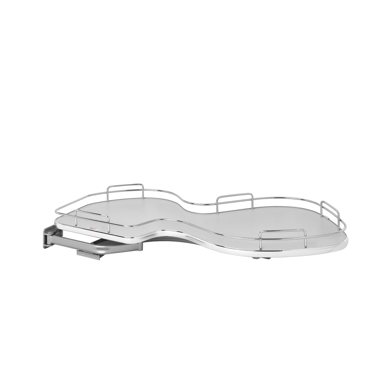 Gray Solid Bottom Chrome Wire Single-Tier "Cloud" Optimizer for 18" Left Opening/Blind Right Corner Cabinets
