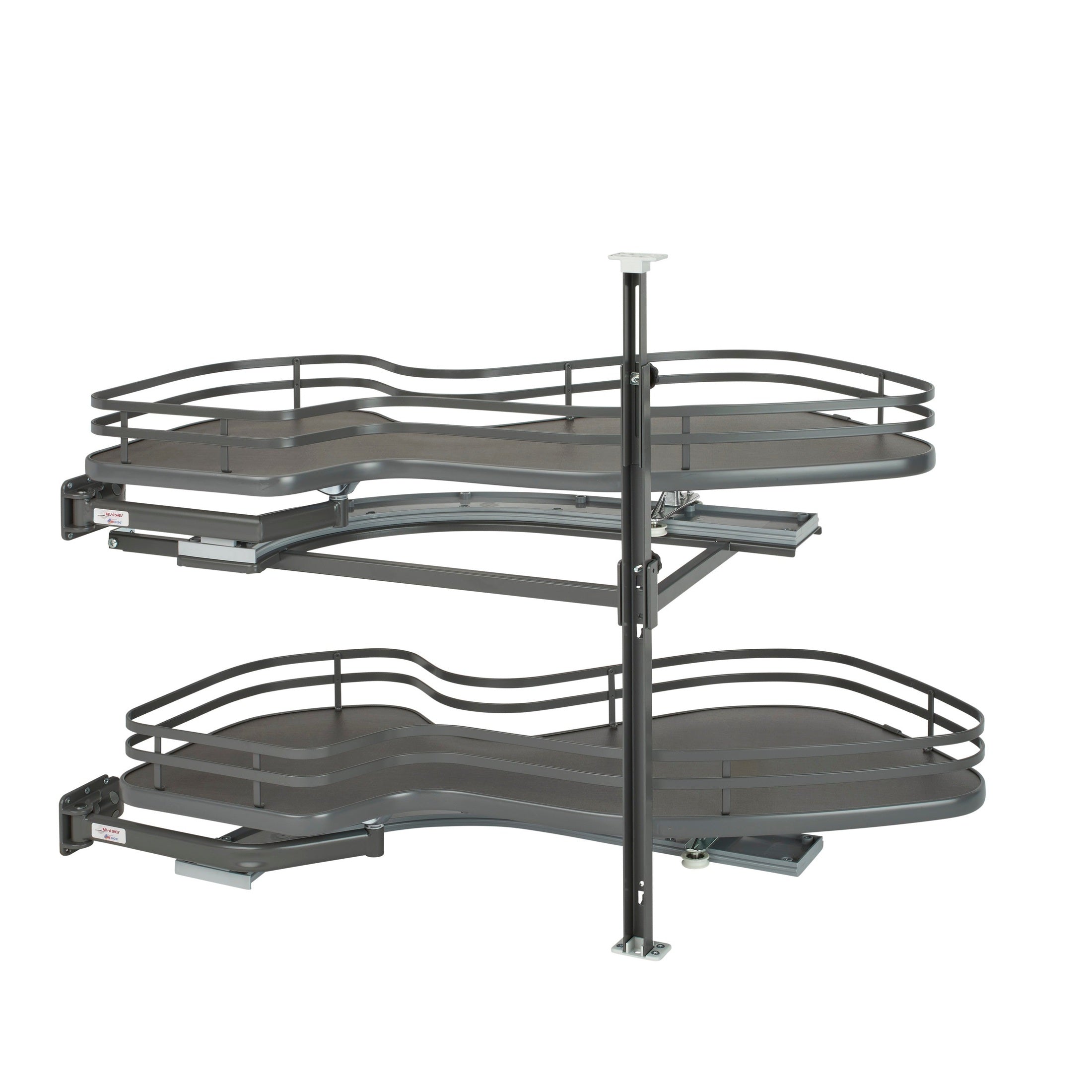 Orion Gray Solid Bottom Flat Wire Two-Tier "Cloud" Optimizer for 15" Left Opening/Blind Right Corner Cabinets