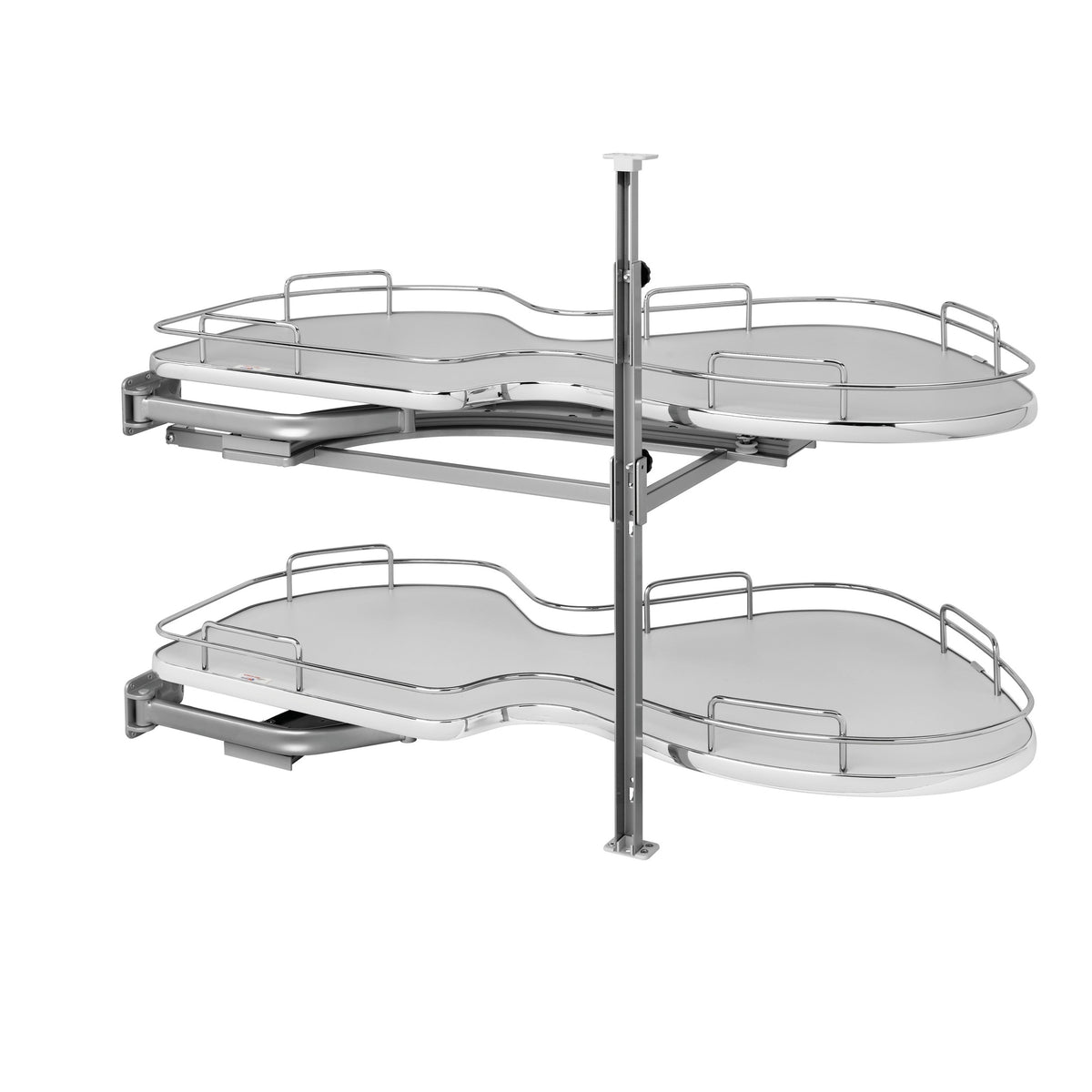 Gray Solid Bottom Chrome Wire Two-Tier "Cloud" Optimizer for 21" Left Opening/Blind Right Corner Cabinets