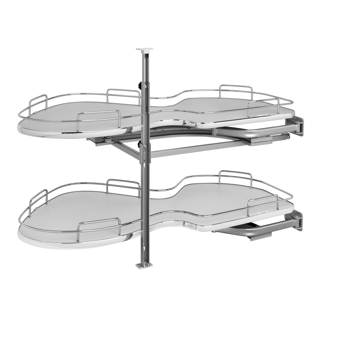 Gray Solid Bottom Chrome Wire Two-Tier "Cloud" Optimizer for 21" Right Opening/Blind Left Corner Cabinets