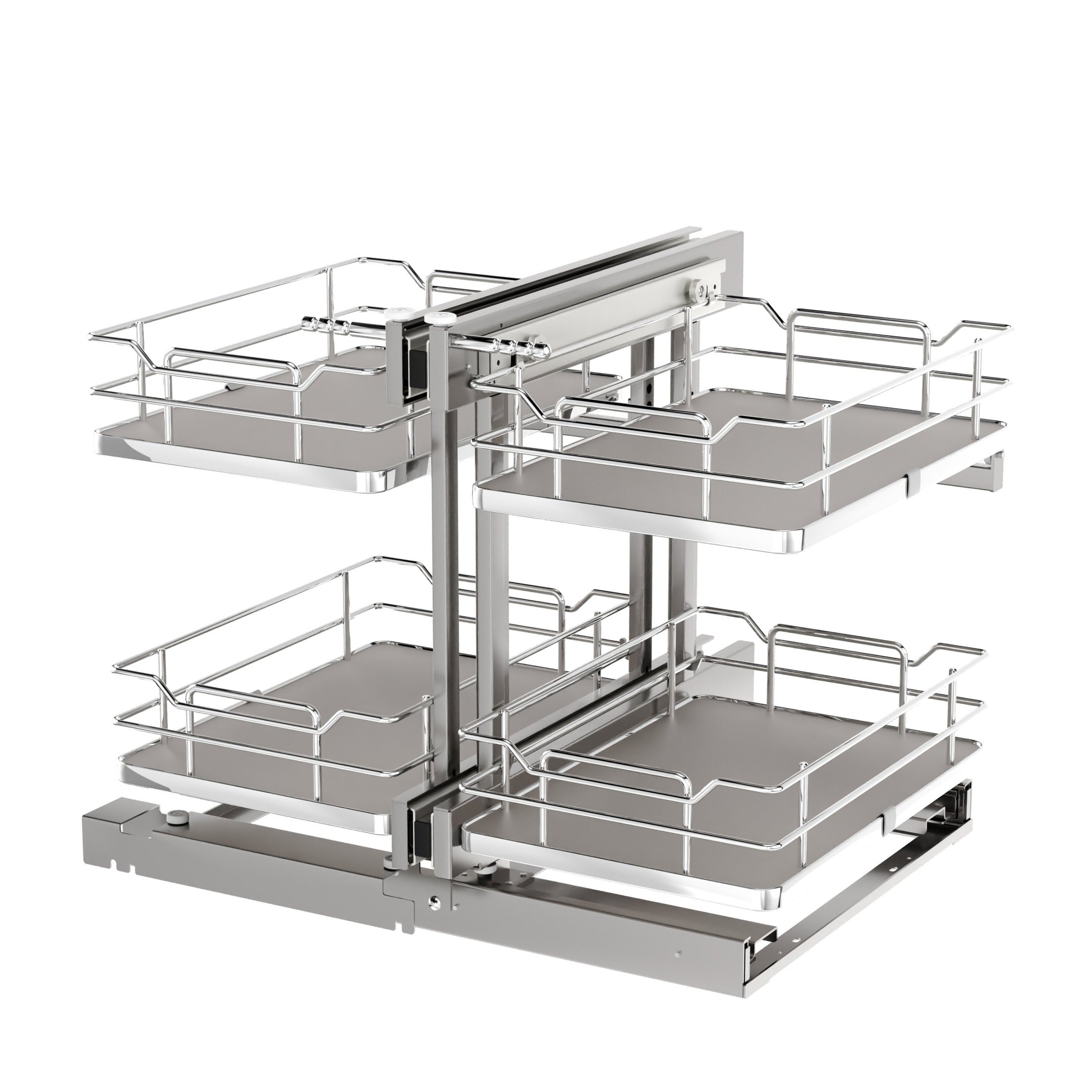 Gray Two-Tier Elite Optimizer w/ Soft-Close for 15" Blind Corner Cabinet Openings