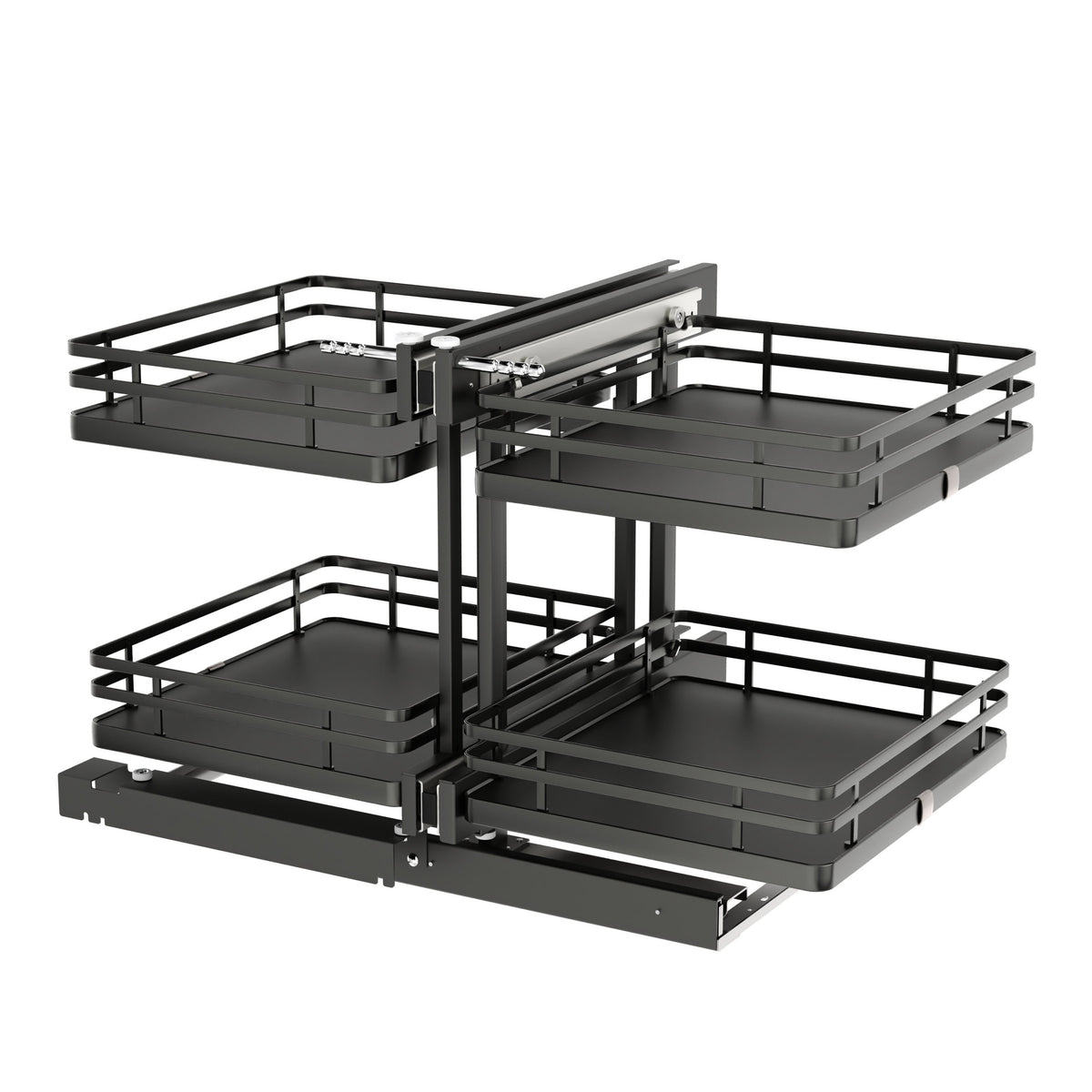 Orion Gray Two-Tier Elite Optimizer w/ Soft-Close for 18" Blind Corner Cabinet Openings