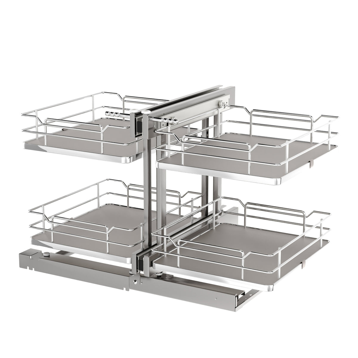 Gray Two-Tier Elite Optimizer w/ Soft-Close for 18" Blind Corner Cabinet Openings