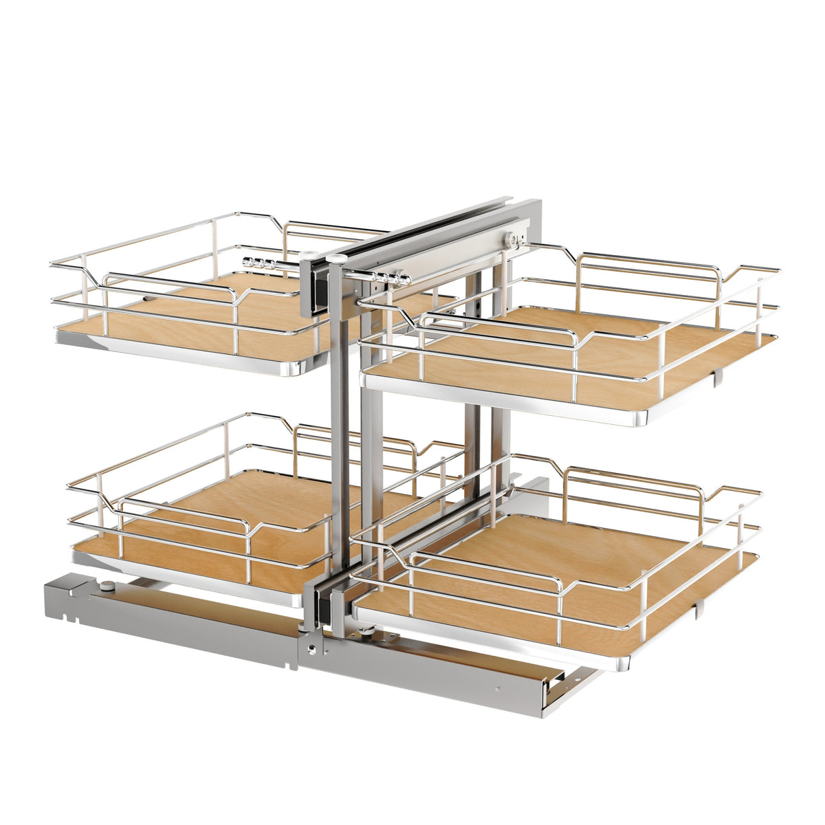 Maple Two-Tier Elite Optimizer w/ Soft-Close Slides for 18" Blind Corner Cabinet Openings