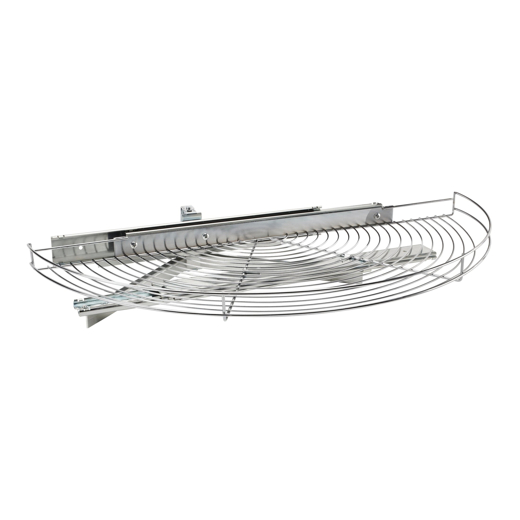 Wire Bottom Single-Tier Half-Moon Optimizer w/ Pivot and Slide Hardware for 18-1/2" Blind Corner Cabinet Openings