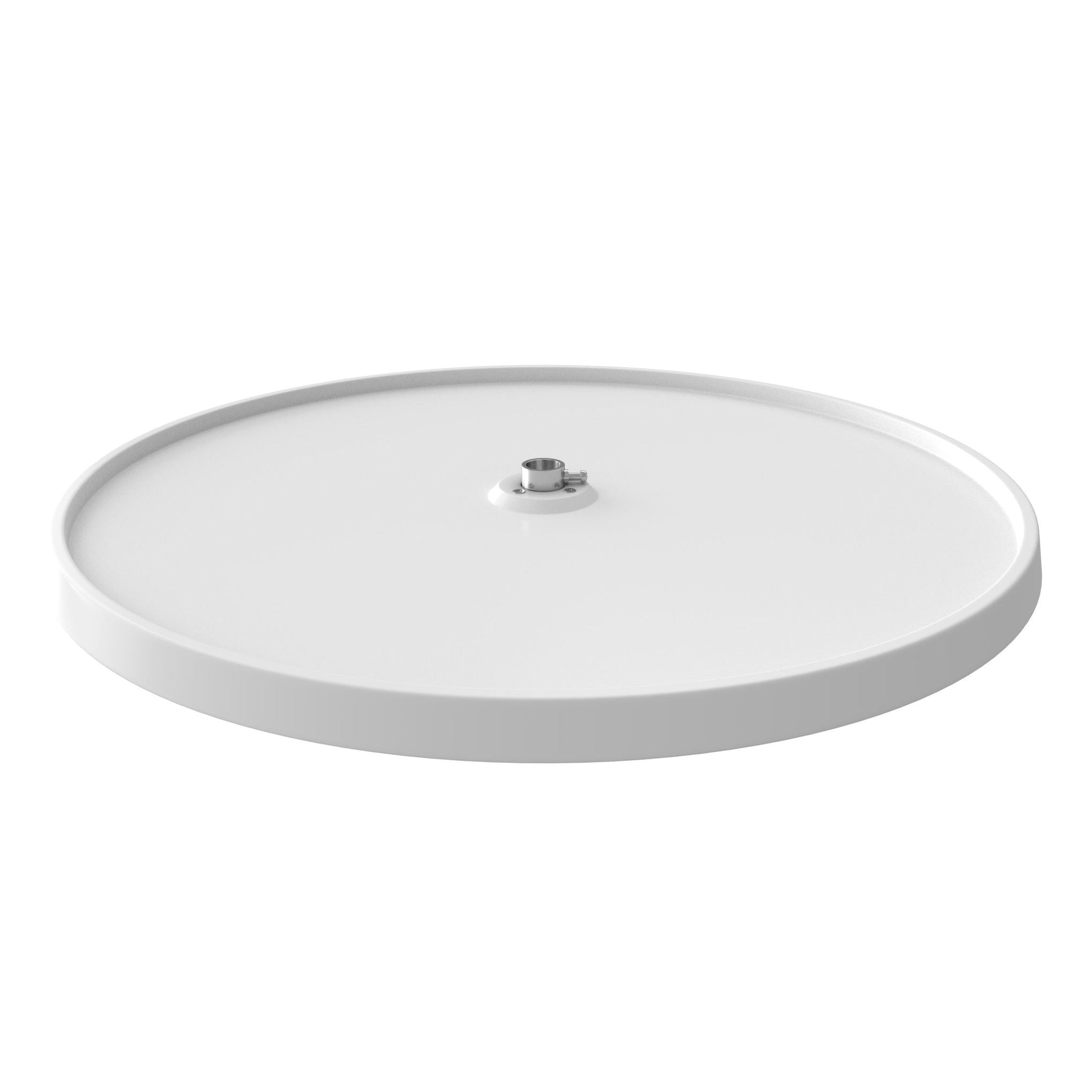 24" White Polymer Full-Circle 1-Shelf Lazy Susan for Corner Base Cabinets (No Hardware)