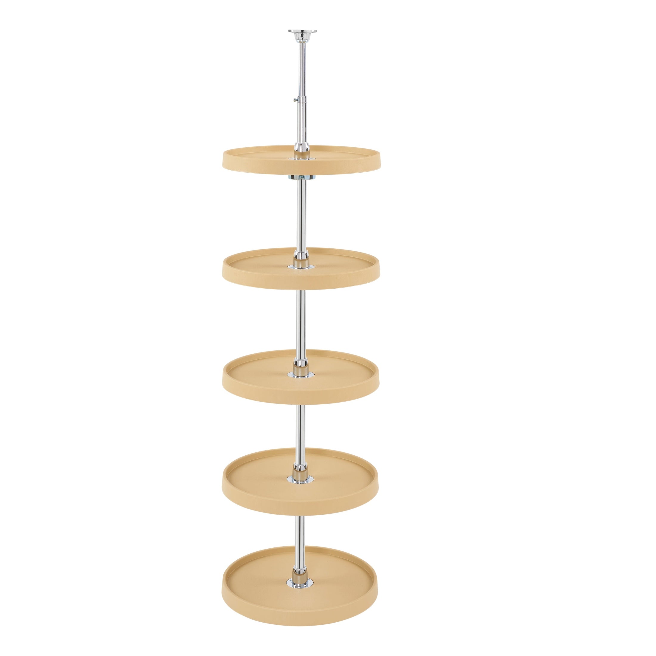 Polymer Full-Circle 5-Shelf Lazy Susans for Tall Pantry Cabinets
