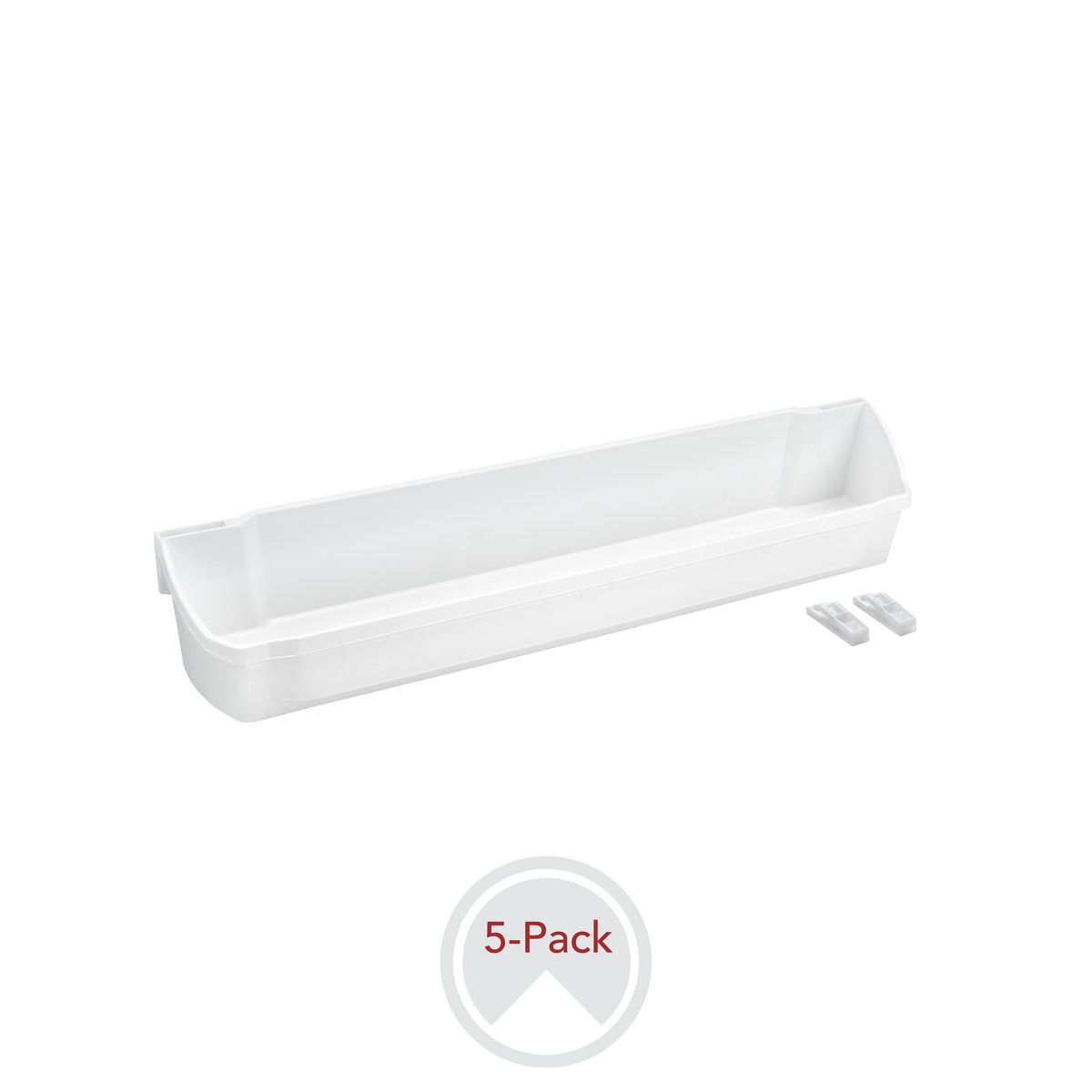 20" White Polymer 5-Shelf Cabinet Door-Mount Storage Tray Set