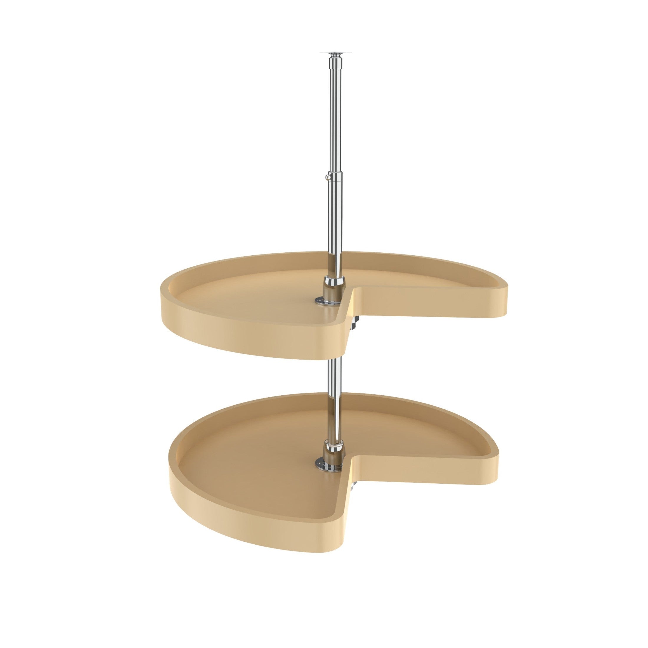 Polymer Kidney-Shaped 2-Shelf Lazy Susans for Corner Base Cabinets