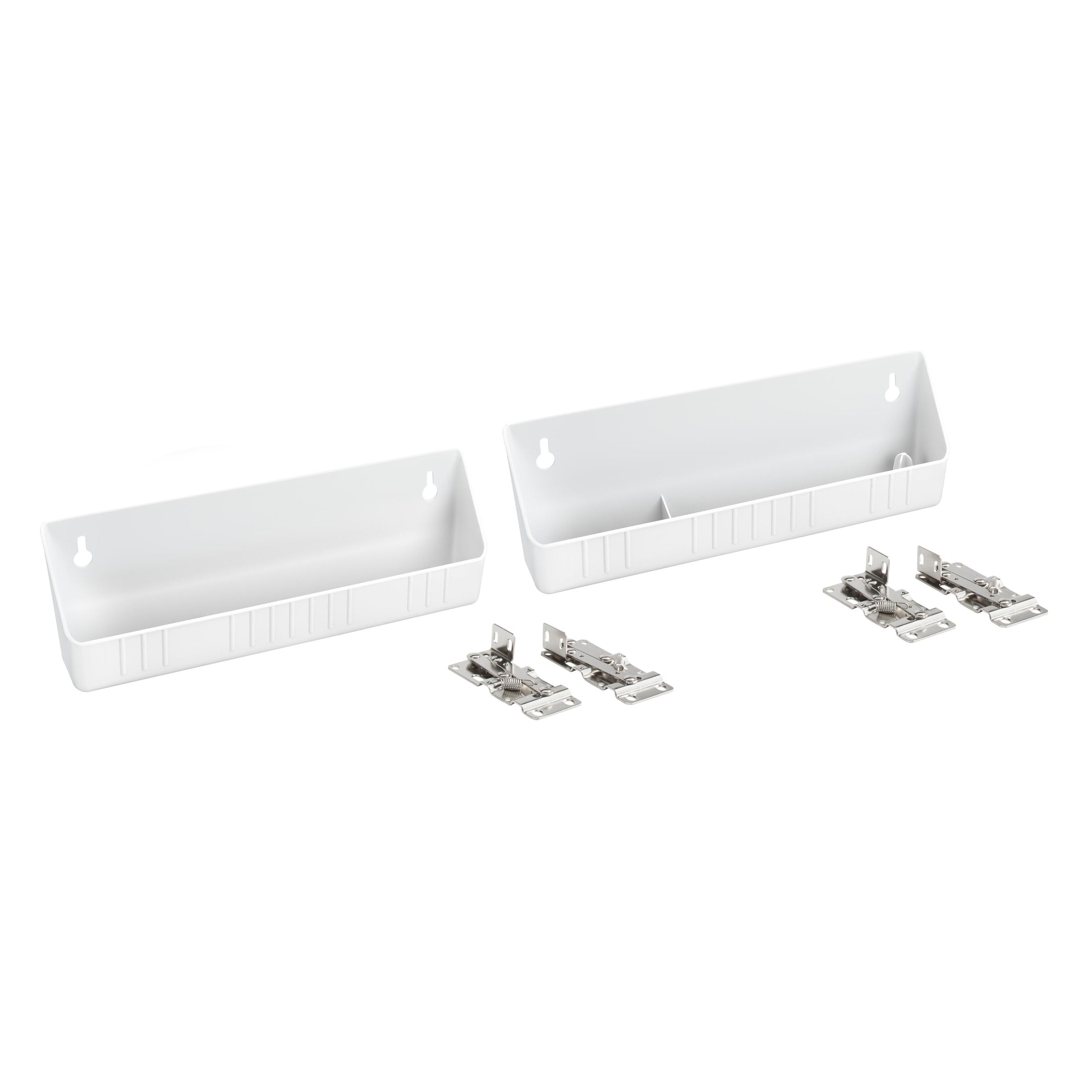 11 in. White Polymer Tip-Out Sink Front Trays and Hinges