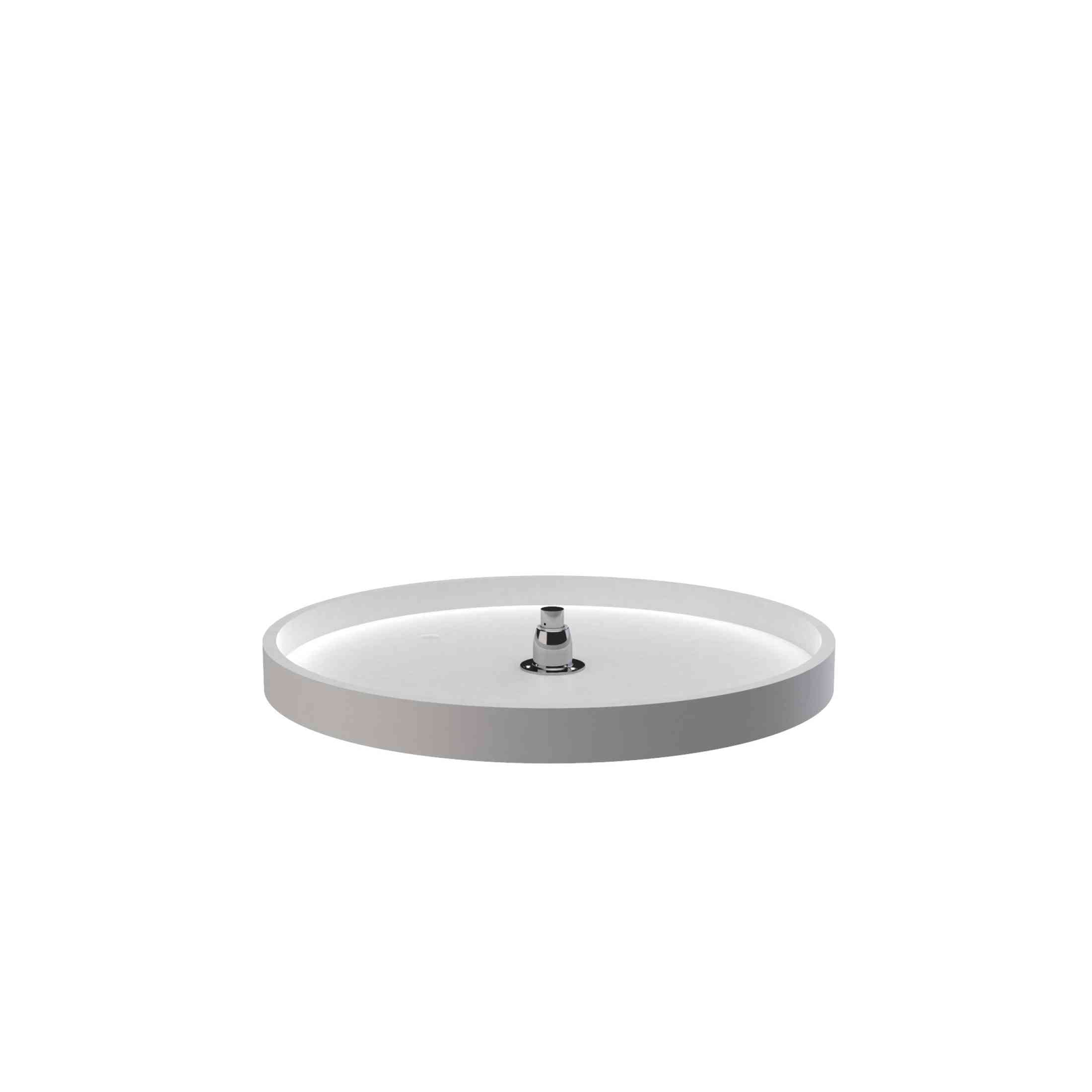 Polymer Full-Circle 1-Shelf Lazy Susan w/Bottom Mount Rotating Post for Corner Base Cabinets