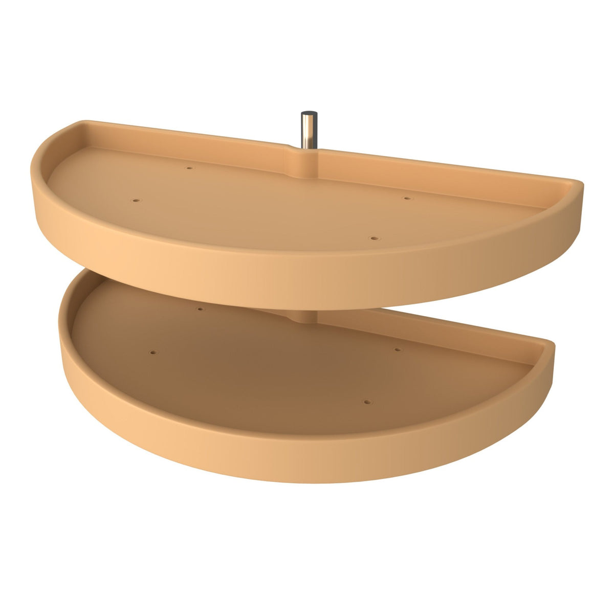 33" Almond Polymer Two-Tier Half-Moon Optimizer w/ Pivot Hardware for 16-1/8" Blind Corner Cabinet Openings