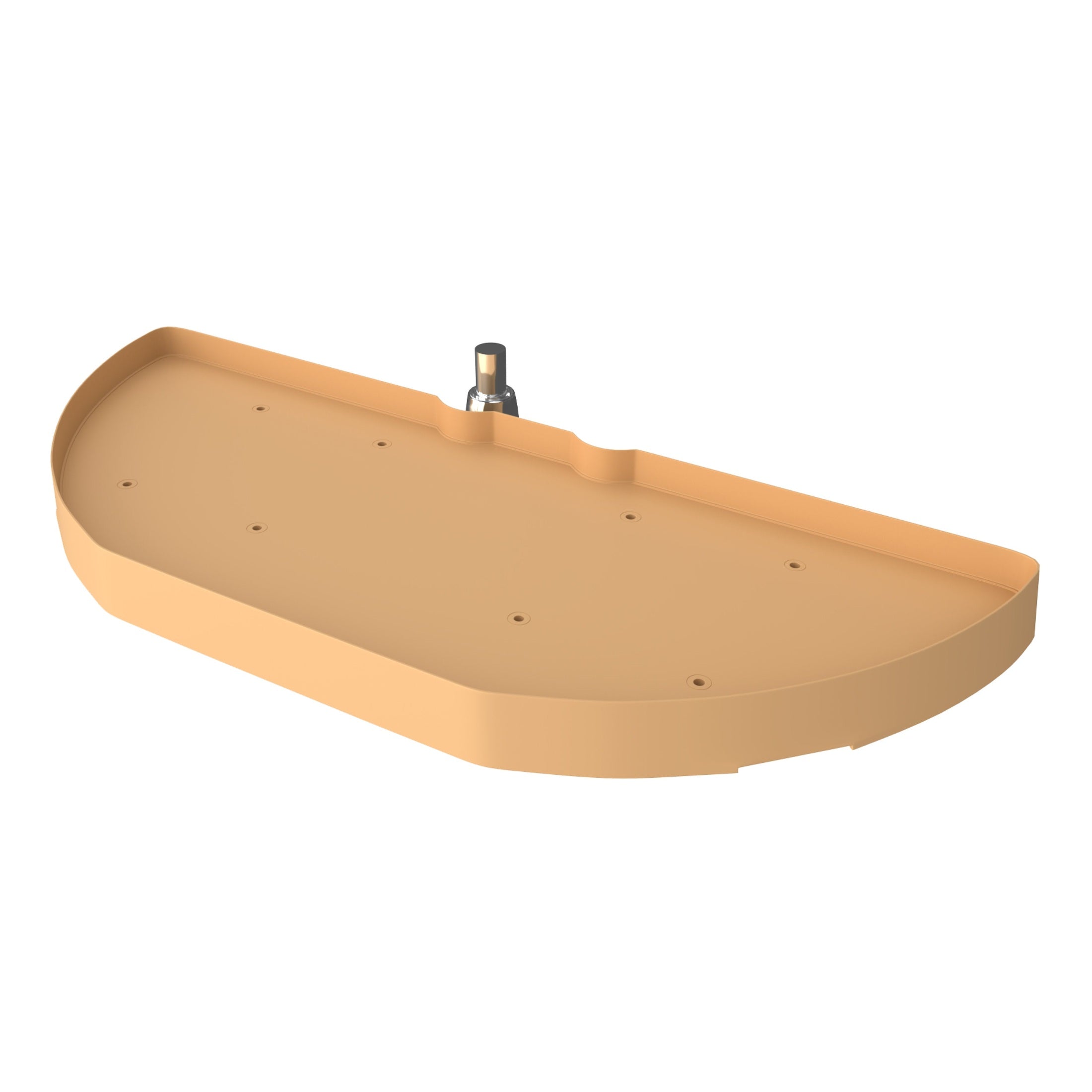 31" Almond Polymer Single-Tier Half-Moon Optimizer w/ Pivot and Slide Hardware for 13-1/4" Blind Corner Cabinet Openings