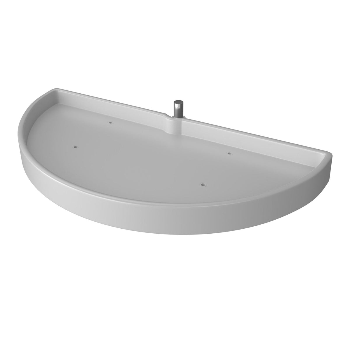 33" White Polymer Single-Tier Half-Moon Optimizer w/ Pivot and Slide Hardware for 16-1/8" Blind Corner Cabinet Openings