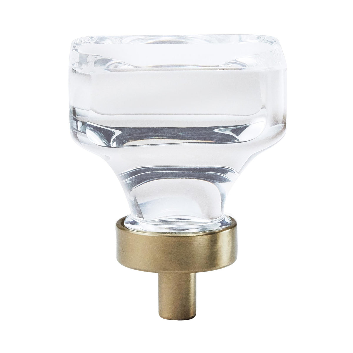 Glacio 13/8 inch (35mm) Length Clear/Golden Champagne Cabinet Knob