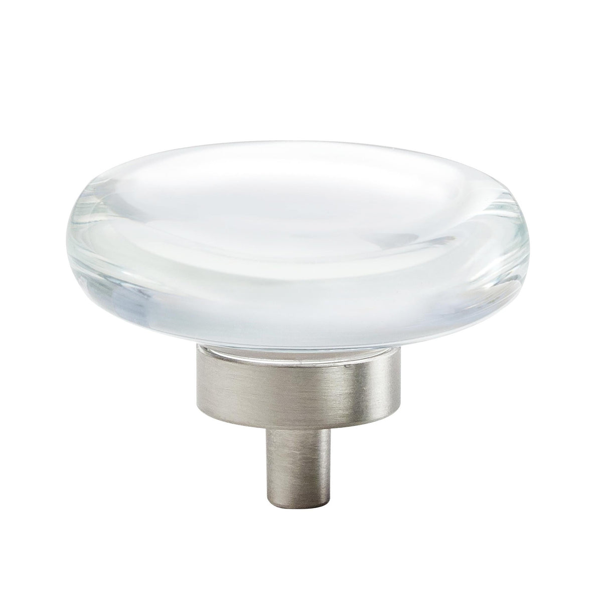 Glacio 13/4 inch (44mm) Diameter Clear/Satin Nickel Cabinet Knob