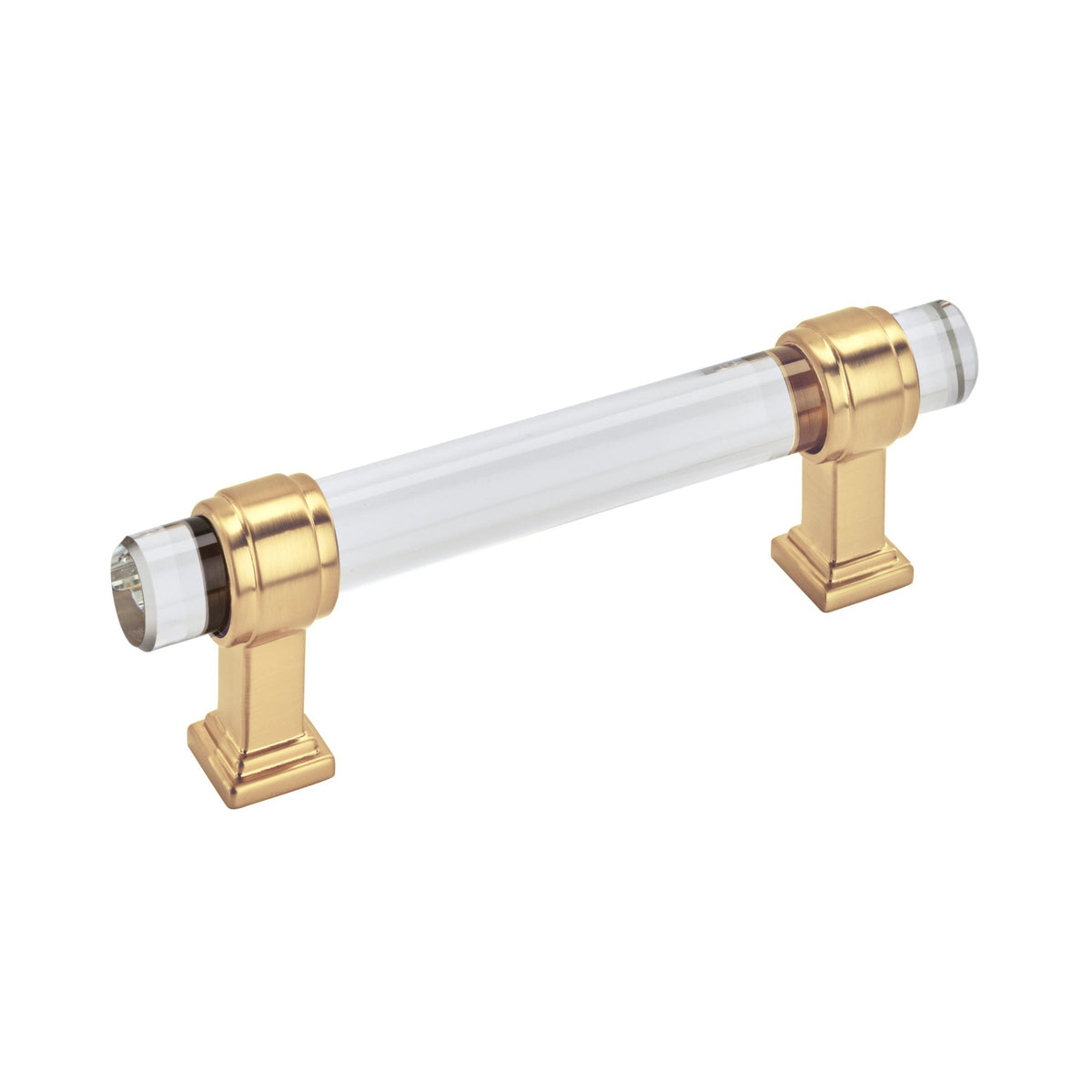 Glacio 33/4 inch (96mm) CentertoCenter Clear/Champagne Bronze Cabinet Pull