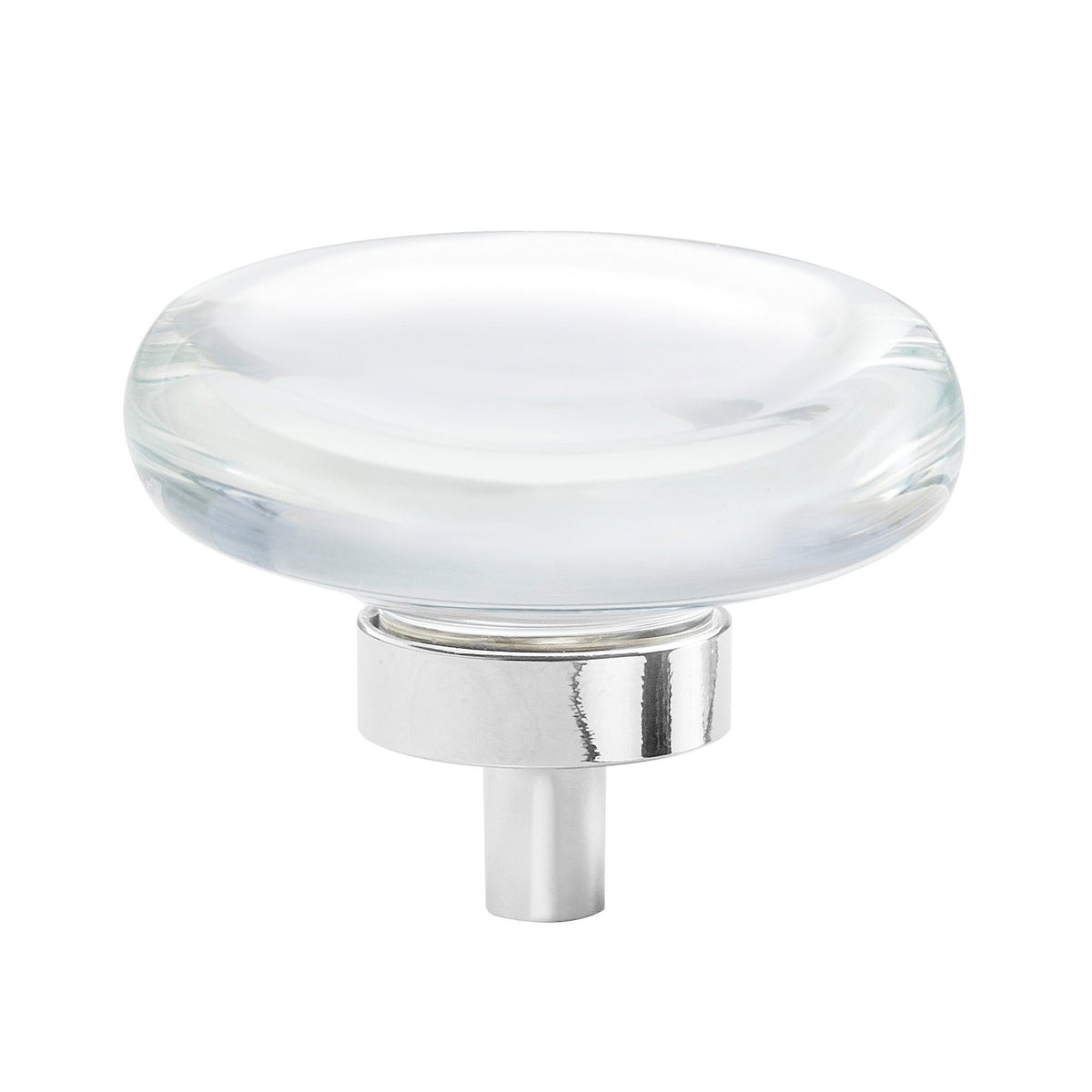 Glacio 13/4 inch (44mm) Diameter Clear/Polished Chrome Cabinet Knob
