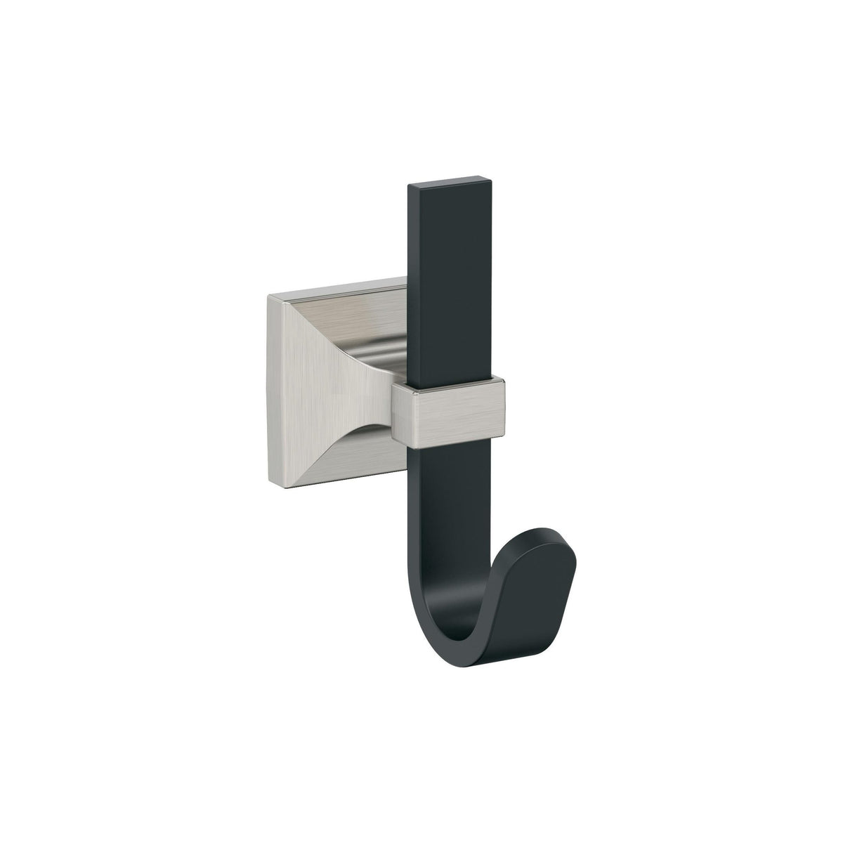 Burbank Single Prong Matte Black/Satin Nickel Decorative Wall Hook