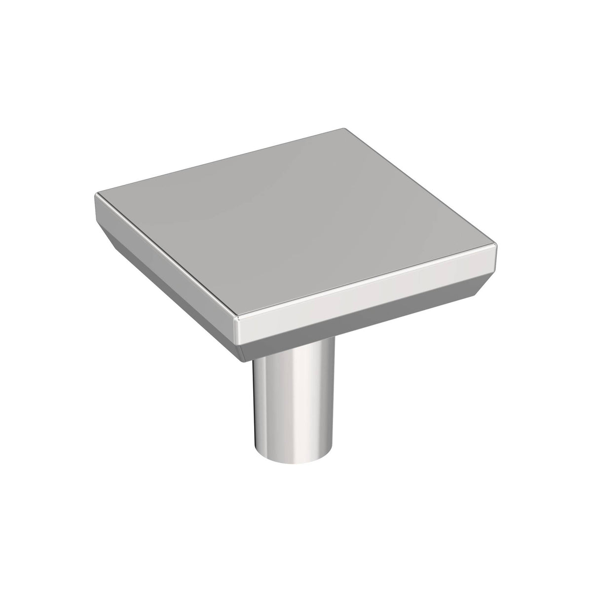 Chamfered Edge 11/16 inch (27mm) Length Polished Chrome Cabinet Knob