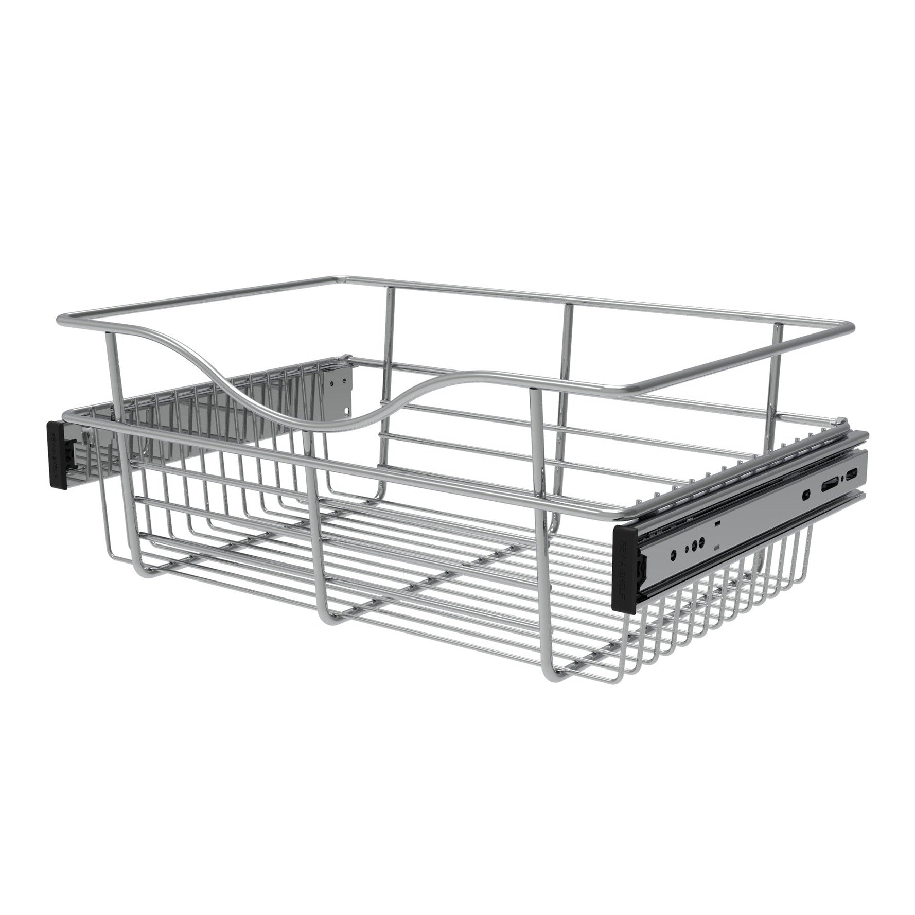 Chrome 18" Wire Pullout Basket for 12" Deep Closet - 7" H